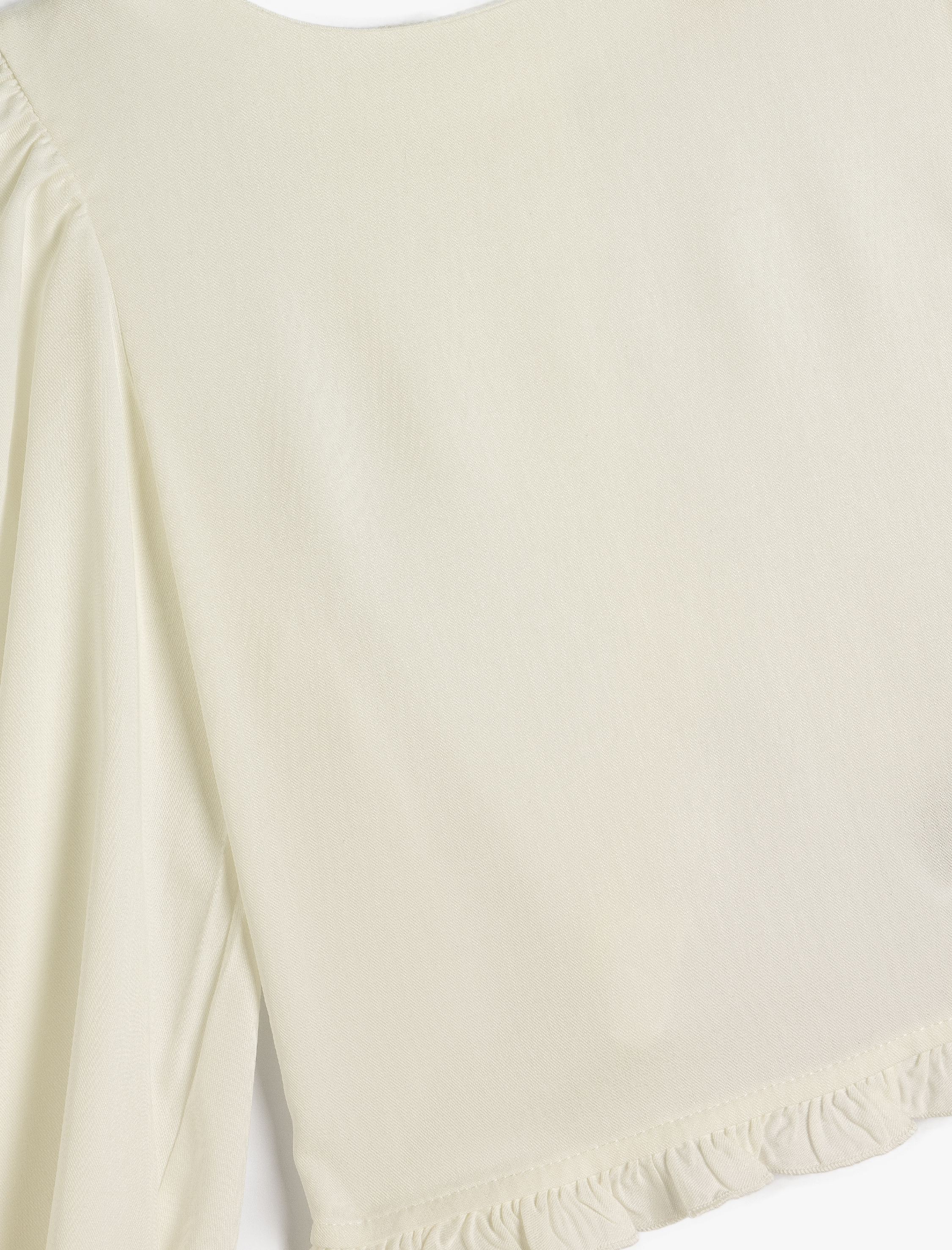  Kız Çocuk Bluz Uzun Kollu Bisiklet Yaka Manşetleri Lastikli Viskon Kumaş