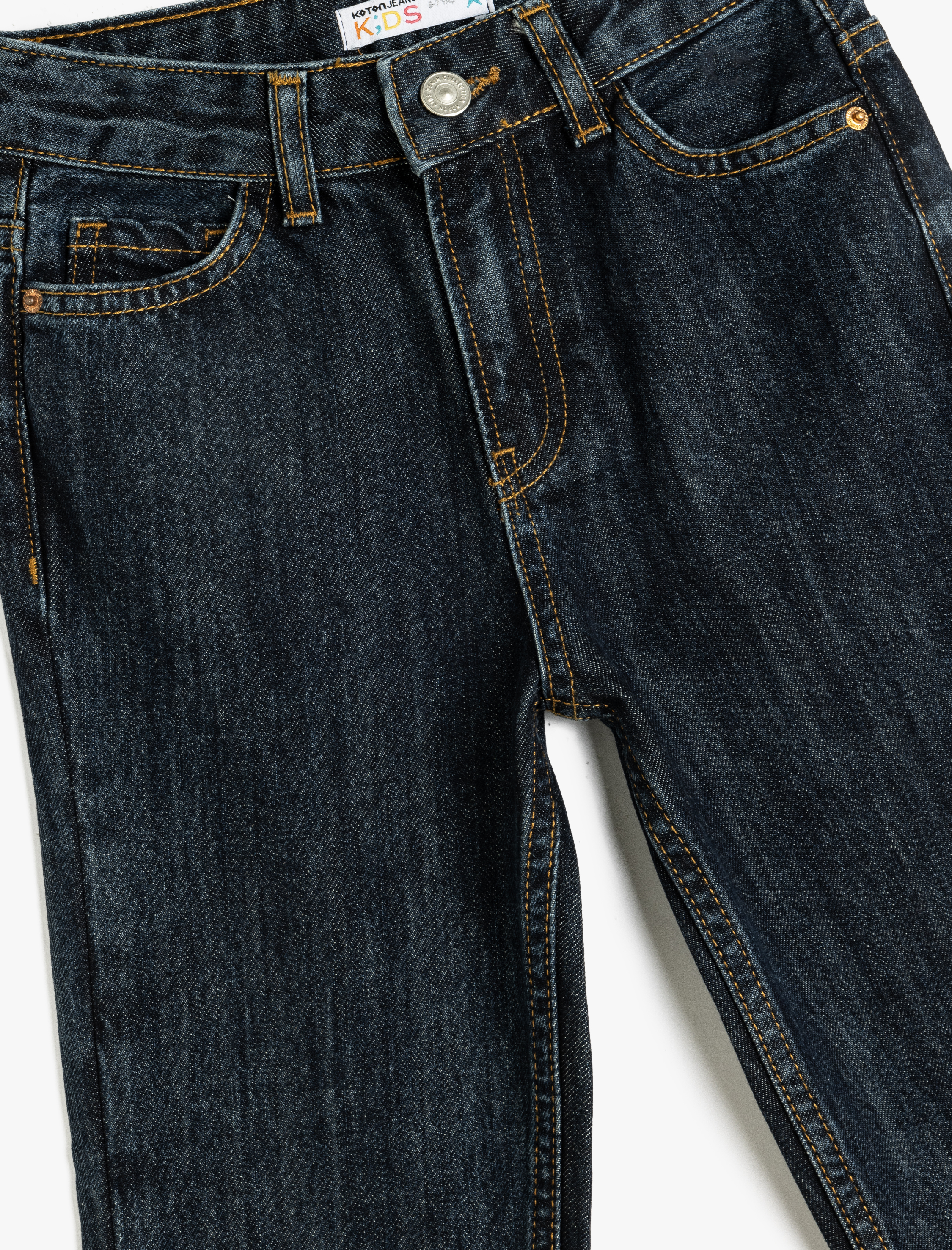  Erkek Çocuk Pamuklu Beli Ayarlanabilir Lastikli Denim Pantolon