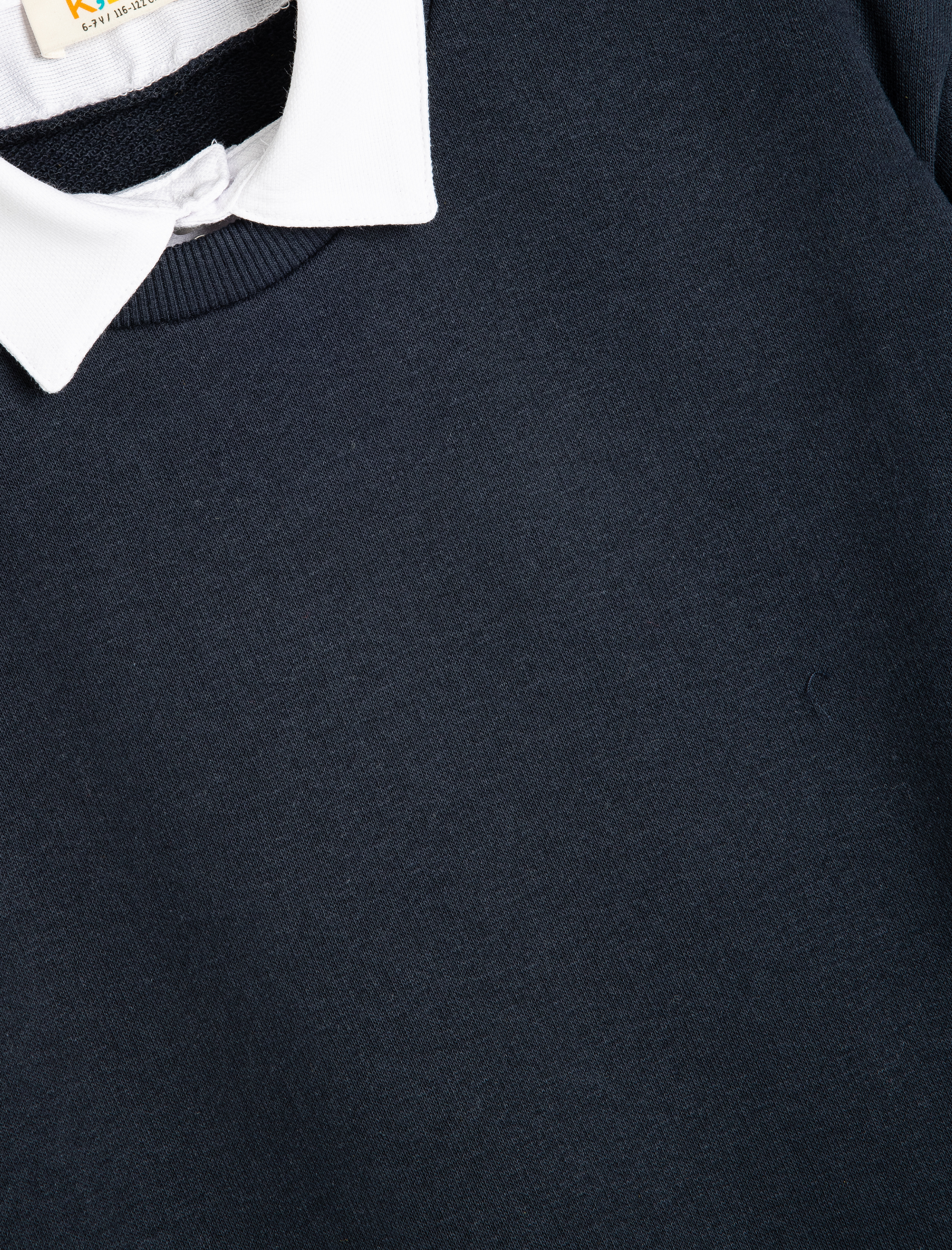  Erkek Çocuk Okul Gömleği Yaka Detaylı Uzun Kollu Pamuklu Basic Sweatshirt