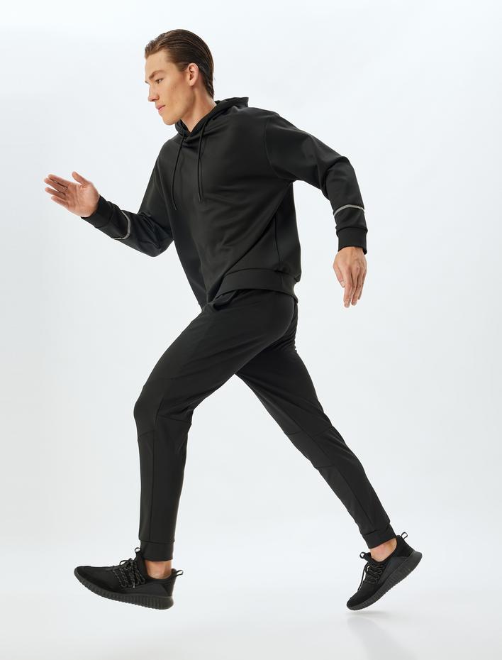  Spor Eşofman Altı Jogger Beli Bağcıklı Dikiş Detaylı Cepli