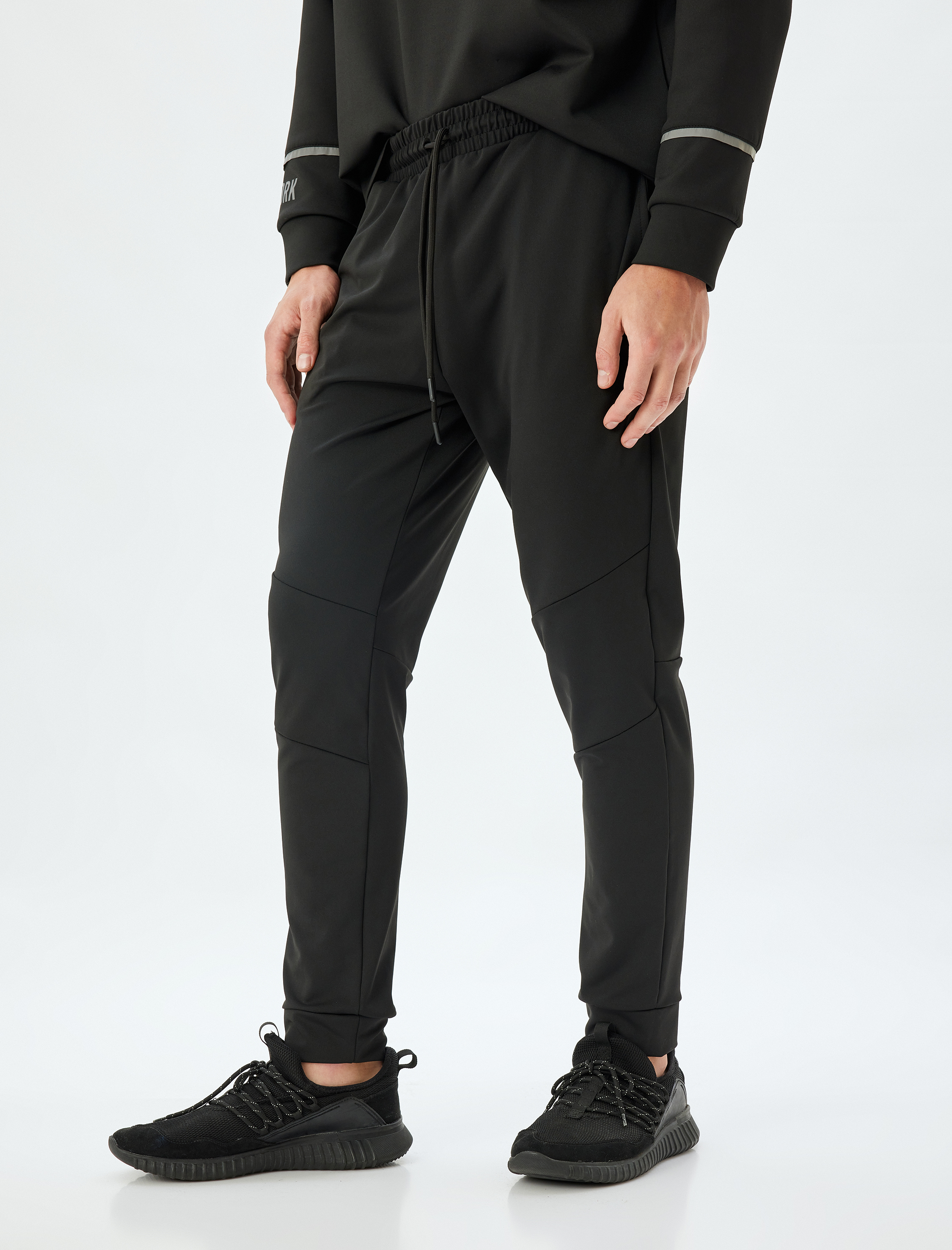   Spor Eşofman Altı Jogger Beli Bağcıklı Dikiş Detaylı Cepli