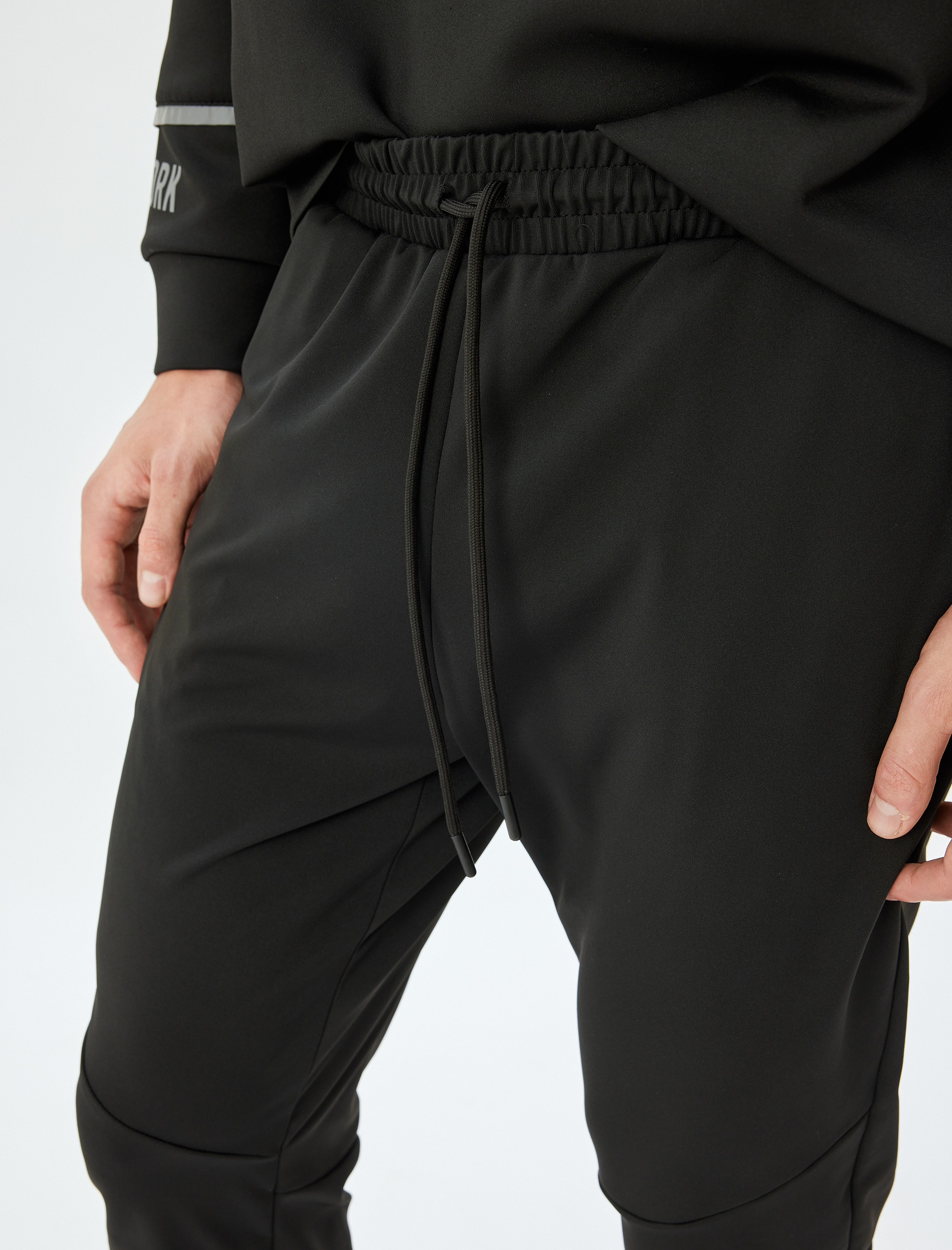   Spor Eşofman Altı Jogger Beli Bağcıklı Dikiş Detaylı Cepli