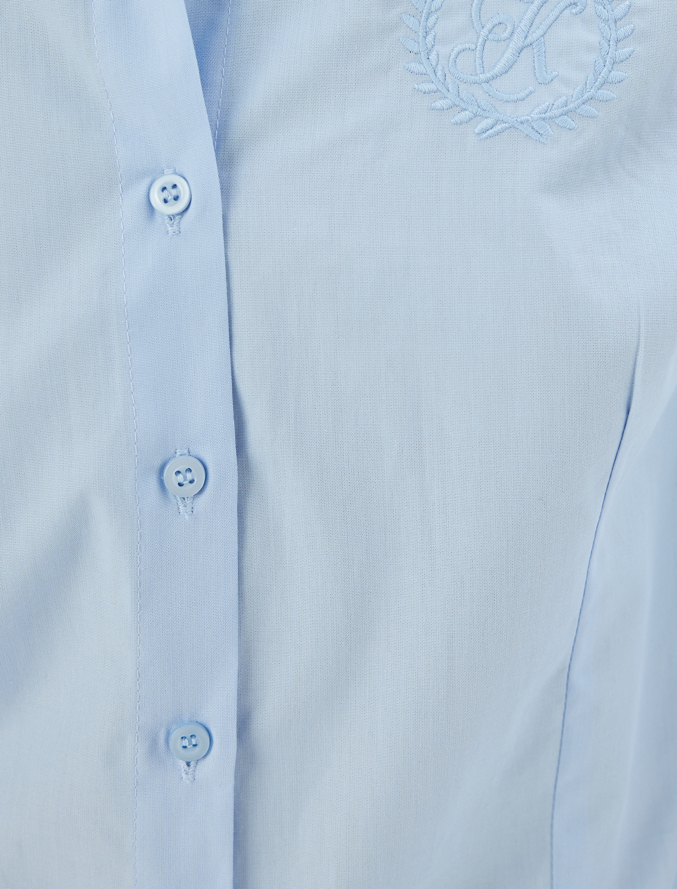   Slim Fit Gömlek Arma İşleme Detaylı Uzun Kollu Klasik Yaka