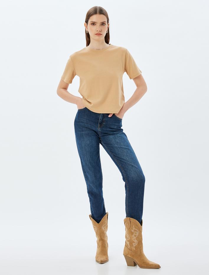  Basic Tişört Kısa Kollu Bisiklet Yaka Pamuklu