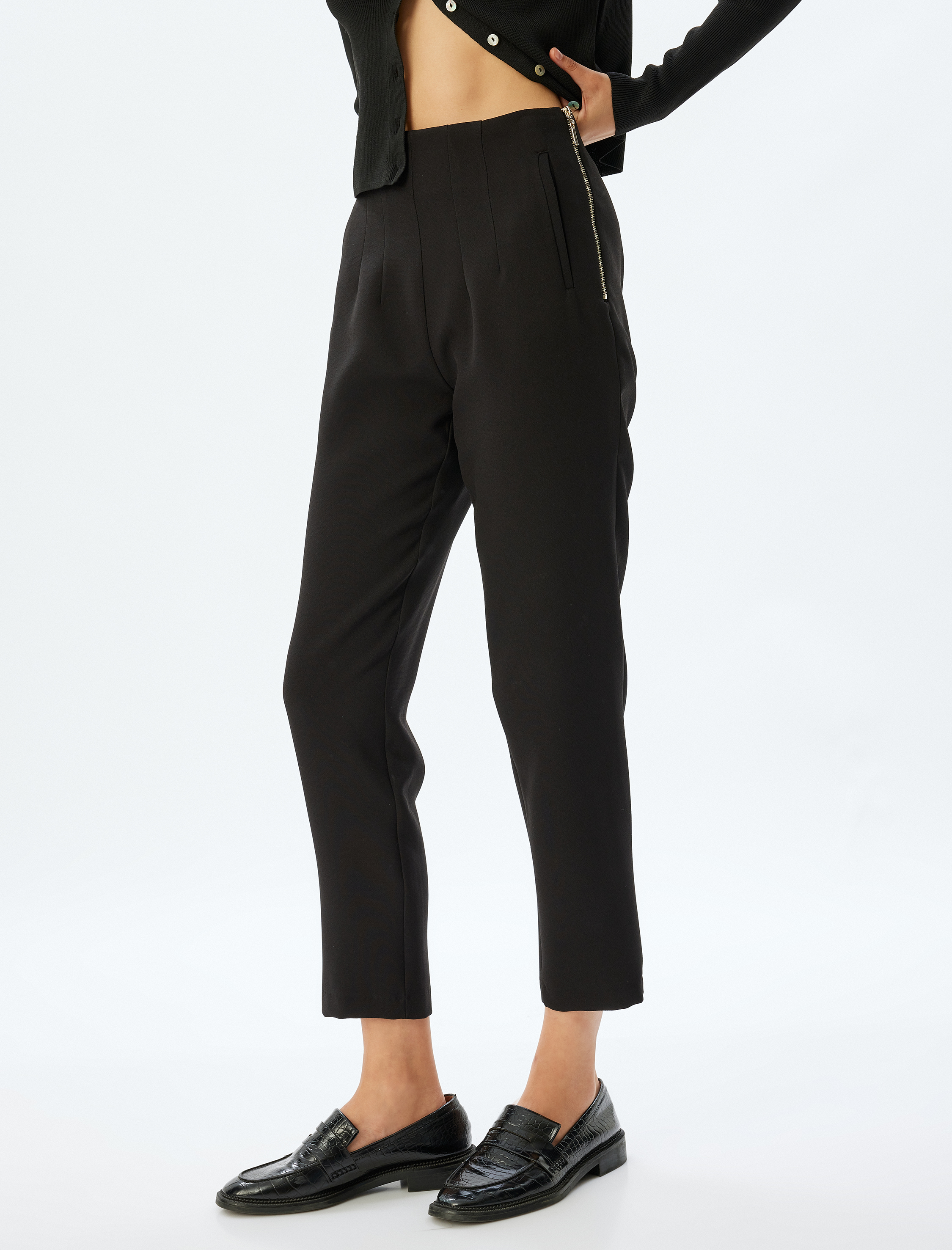   Yüksek Bel Slim Fit Cepli Cigarette Pantolon