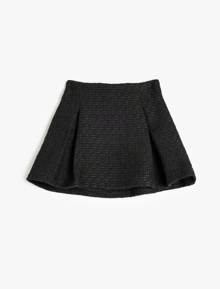 Kız Çocuk Pileli Etek Pamuk Karışımlı