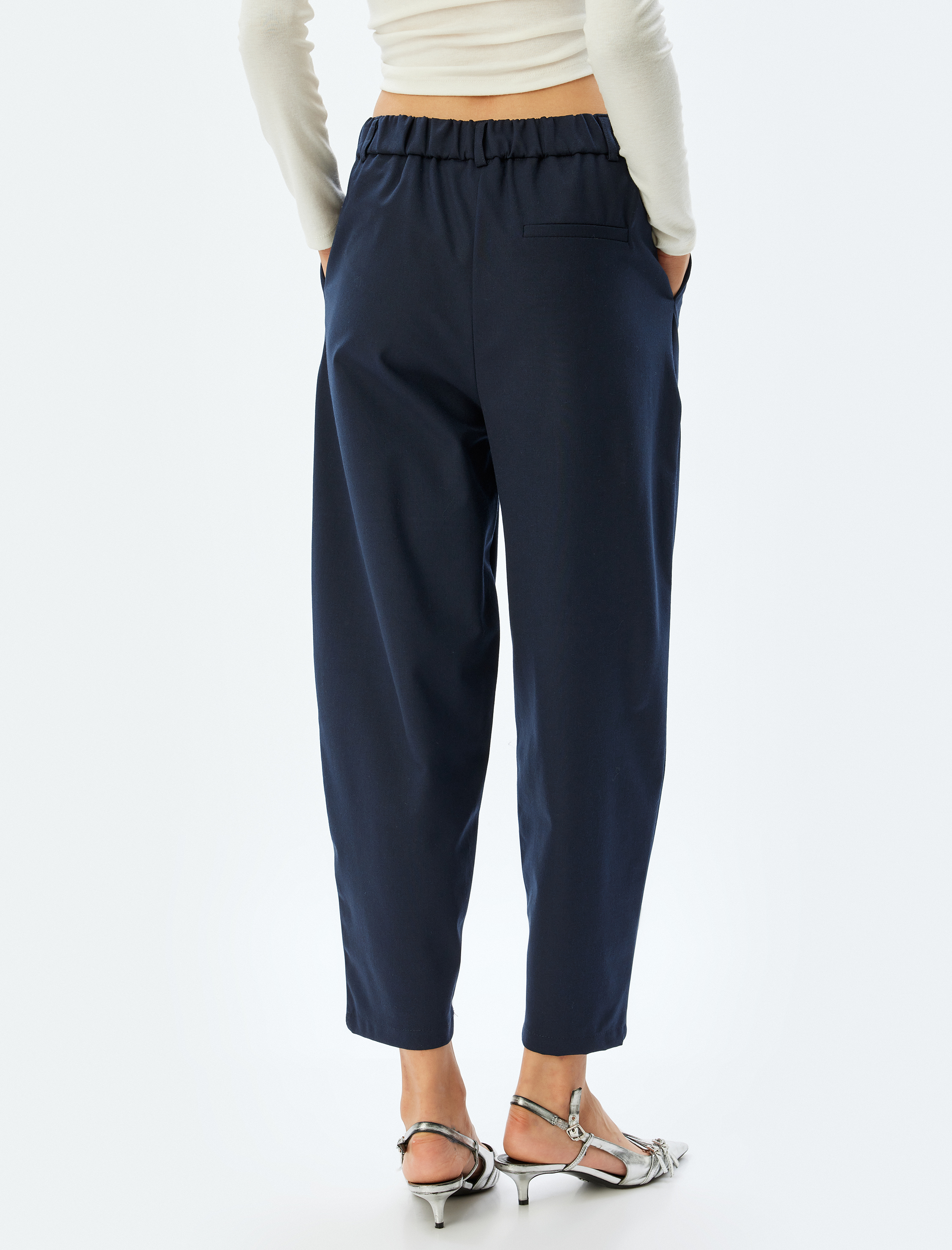   Balon Form Pantolon Yüksek Bel Cepli