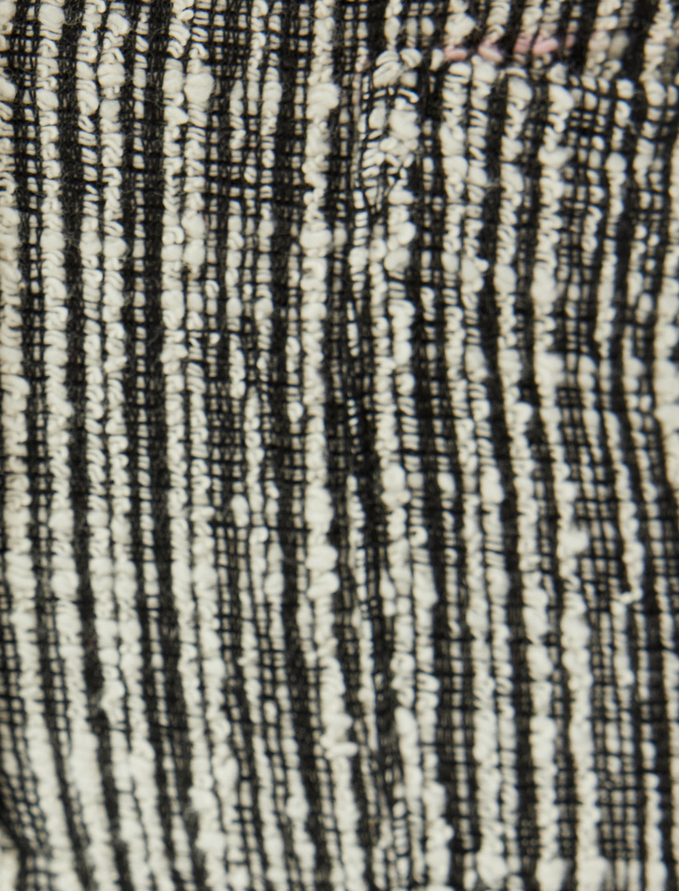   Yüksek Bel Pantolon Düğmeli Düz Paça Dokulu Cep Detaylı