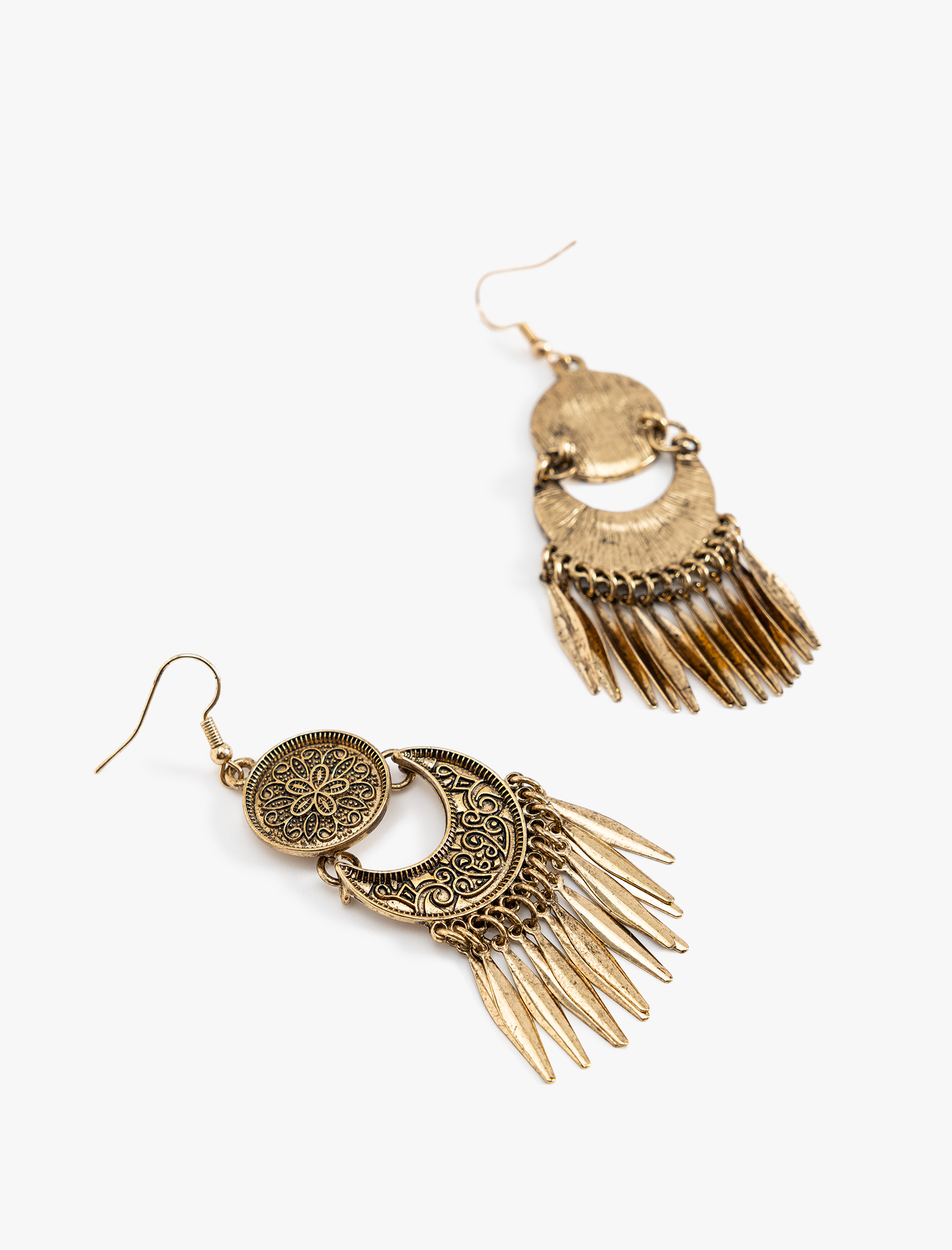  Kadın Etnik Küpe Dokulu Sallantılı Büyük Boy - Koton X Zeynep Bastık