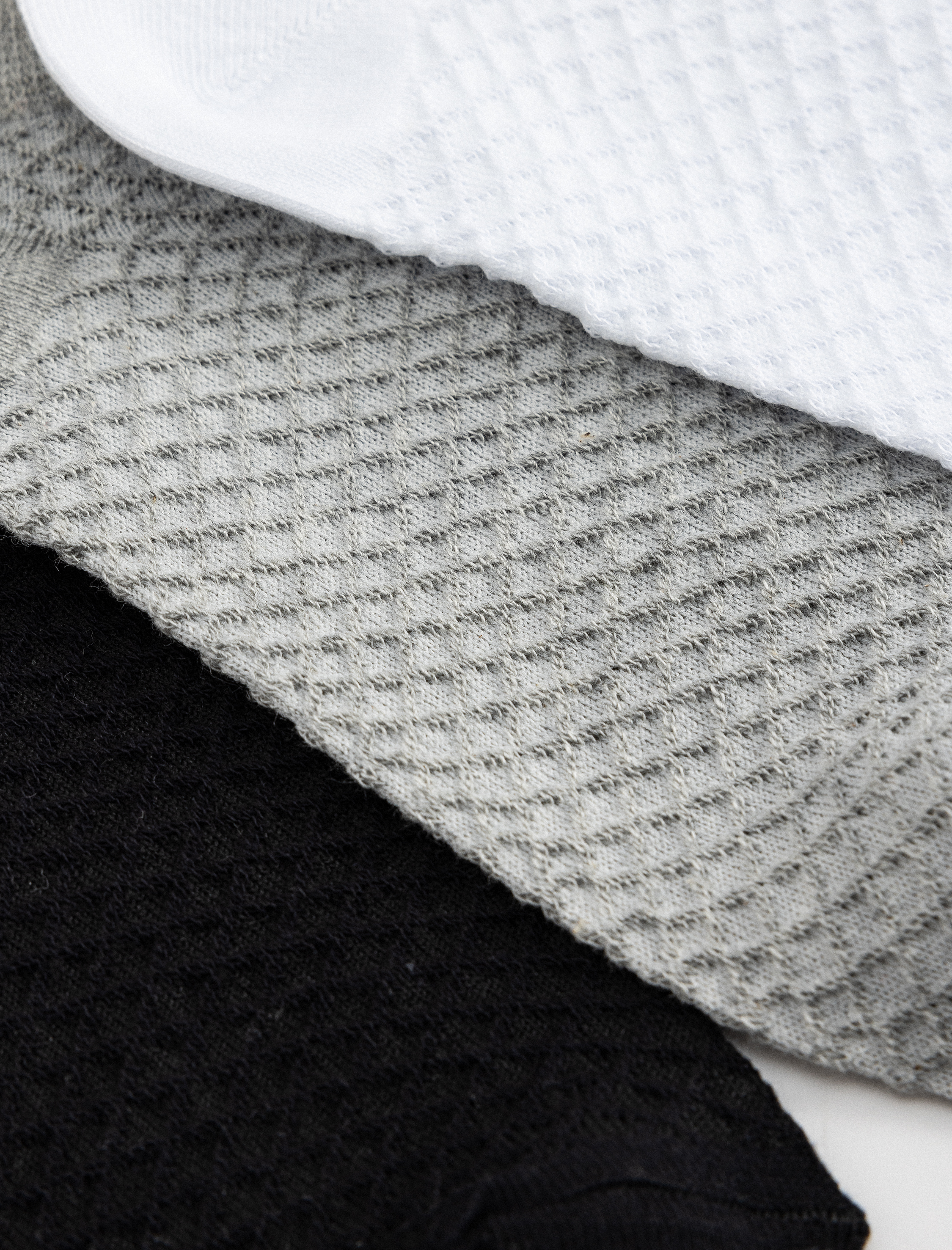  Kadın 3'lü Patik Çorap Seti Çok Renkli Dokulu