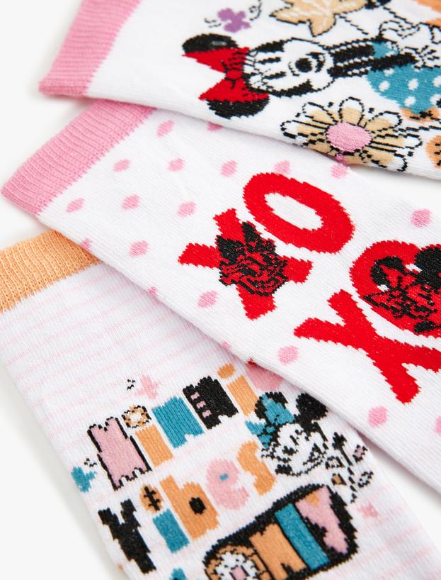 3'lü Çorap Seti Minnie Mouse Baskılı Lisanslı_2