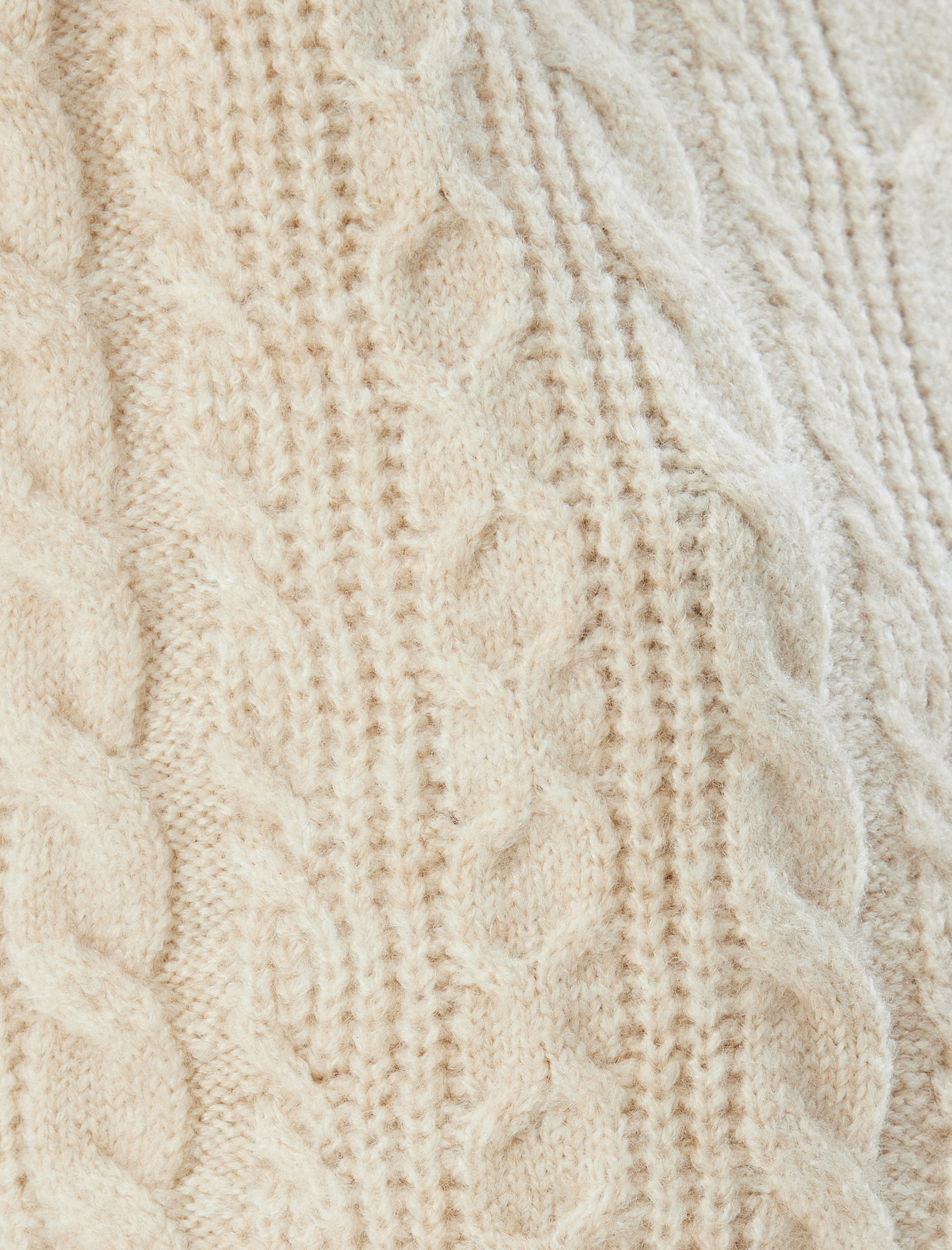   Dokulu Kolsuz Balıkçı Yaka Saç Örgü Süveter