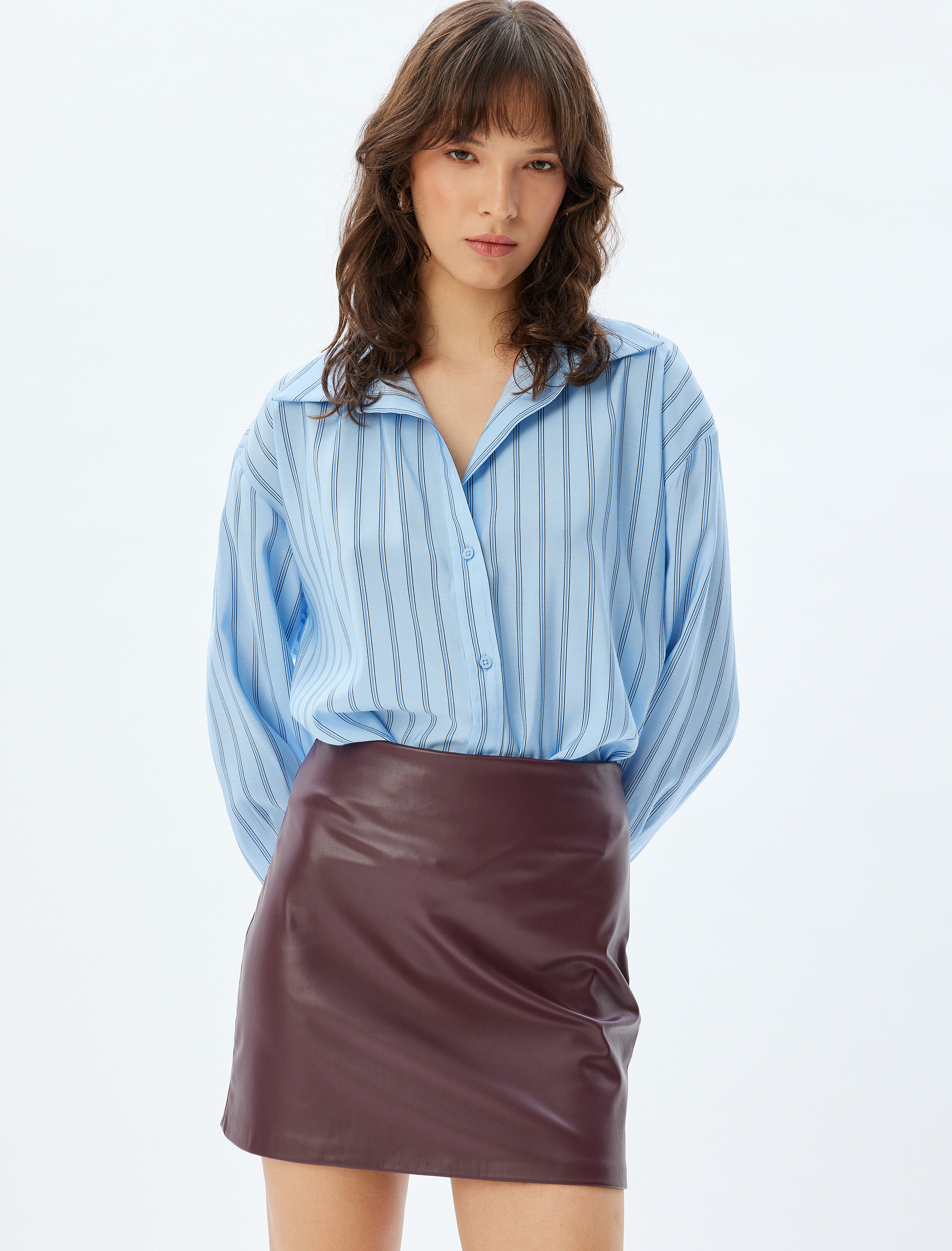   Koton X Sima Tarkan - Çizgili Uzun Kollu Viskon Gömlek