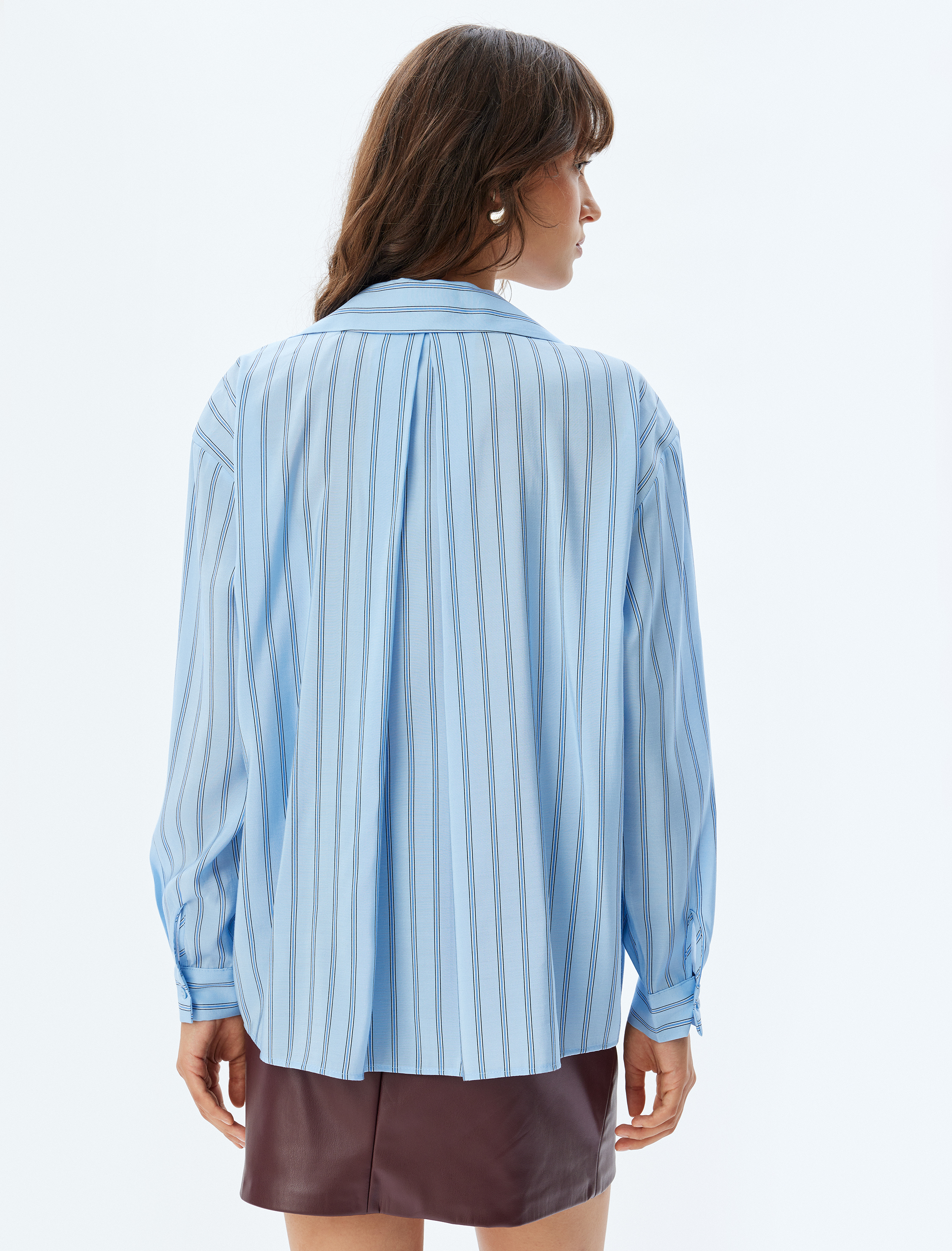   Koton X Sima Tarkan - Çizgili Uzun Kollu Viskon Gömlek