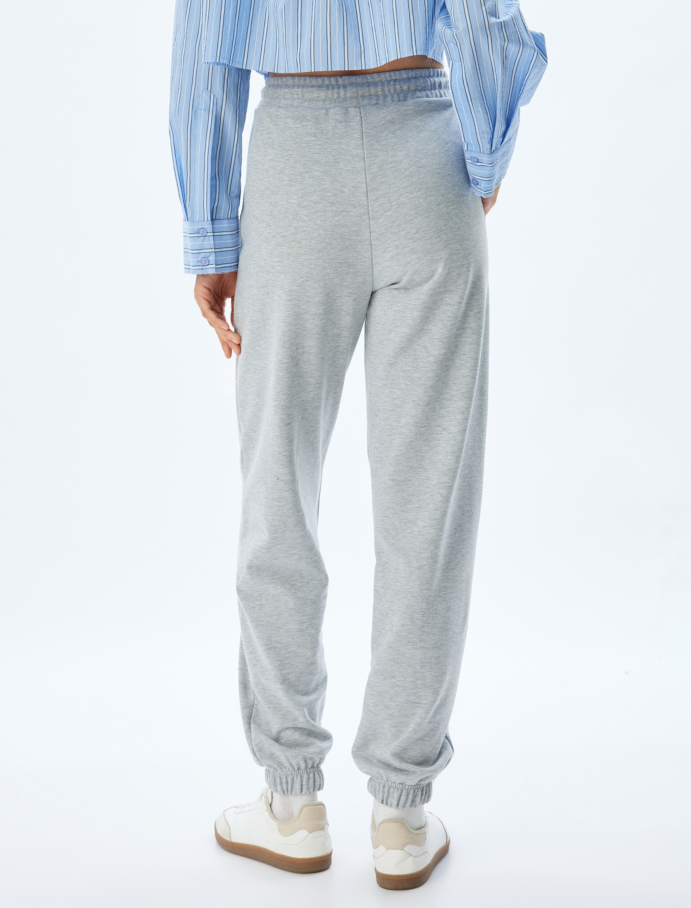   Cepli Beli Bağlamalı Üç İplik Jogger Eşofman Altı