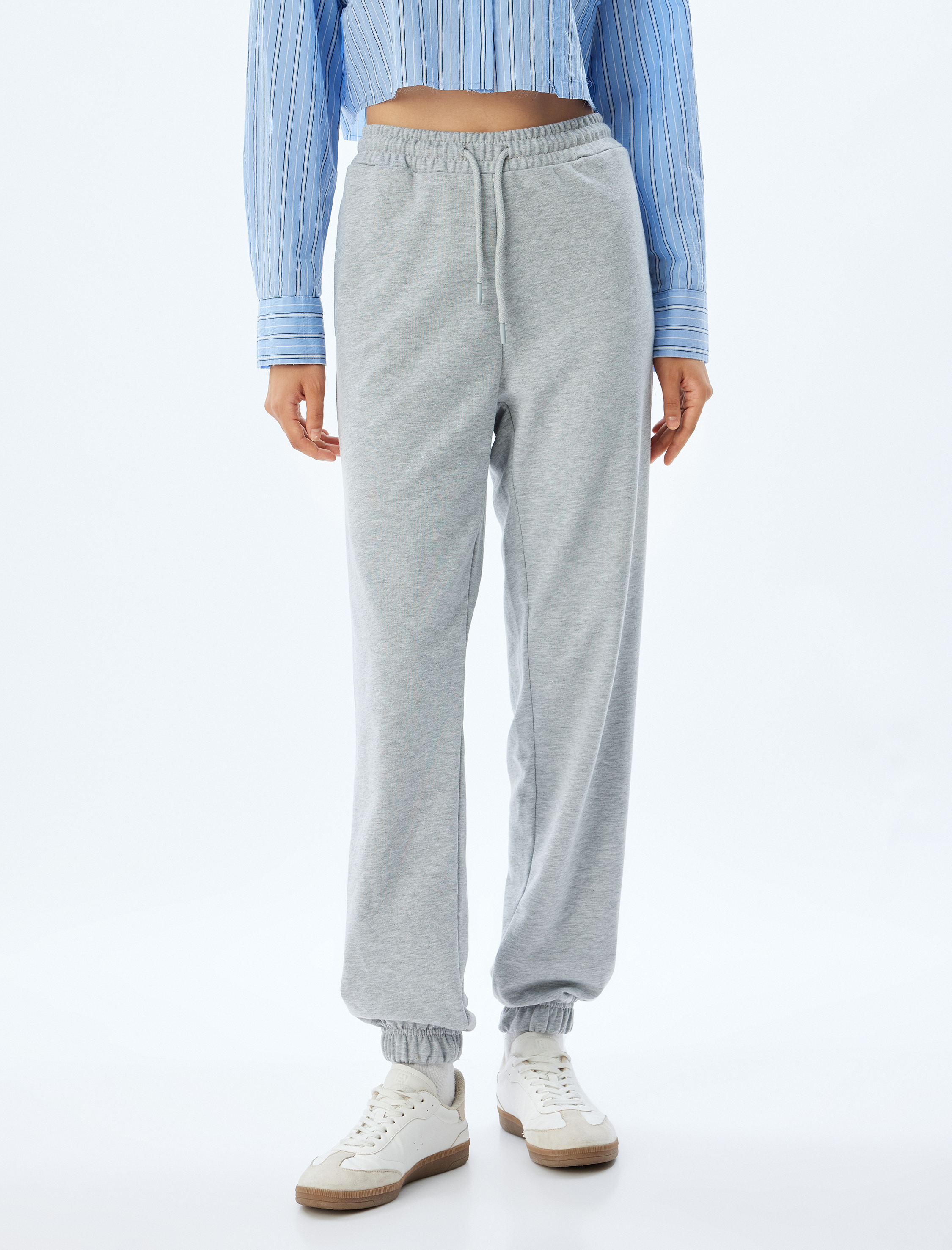   Cepli Beli Bağlamalı Üç İplik Jogger Eşofman Altı