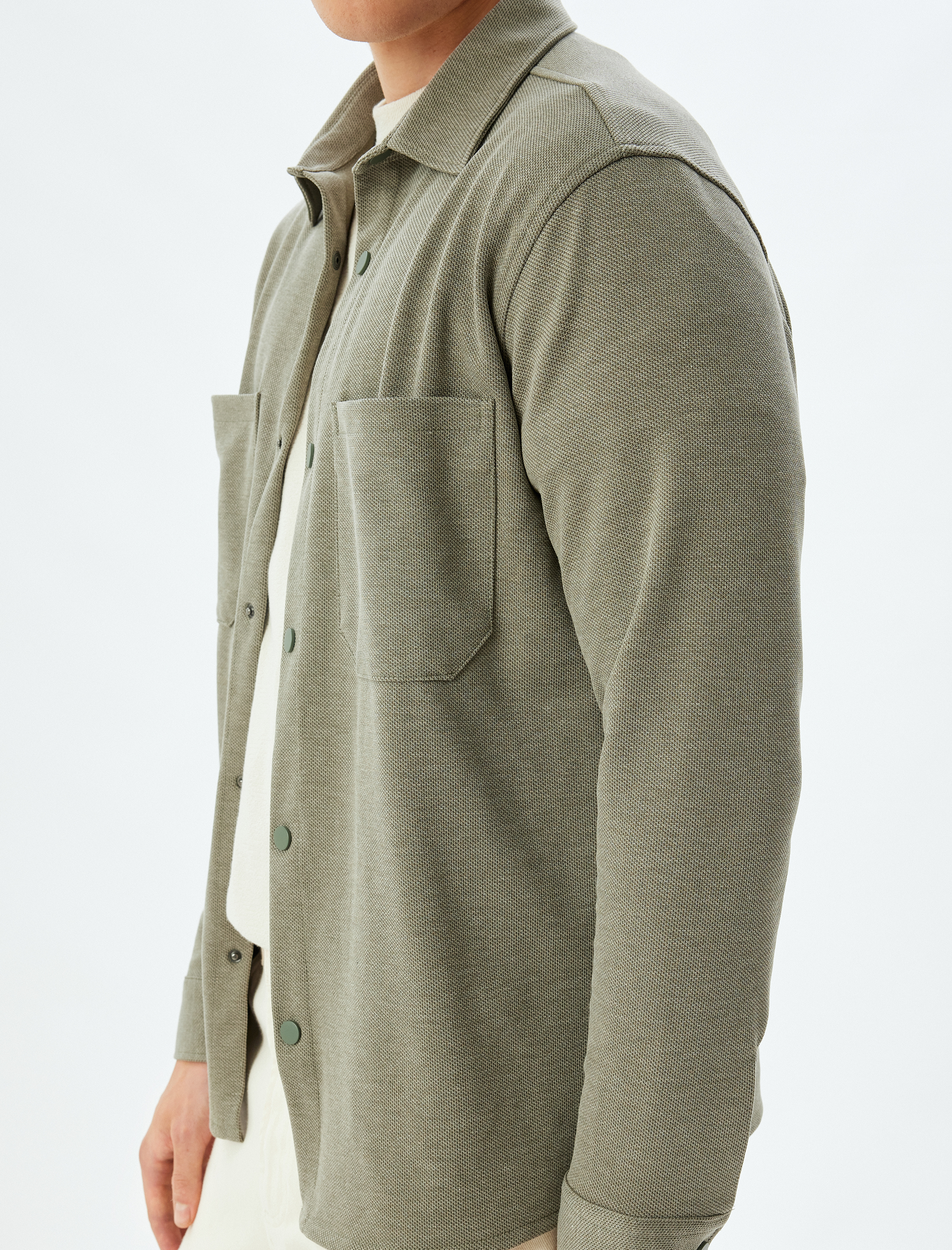   Uzun Kollu Gömlek Cep Detaylı Viskon Karışımlı Regular Fit