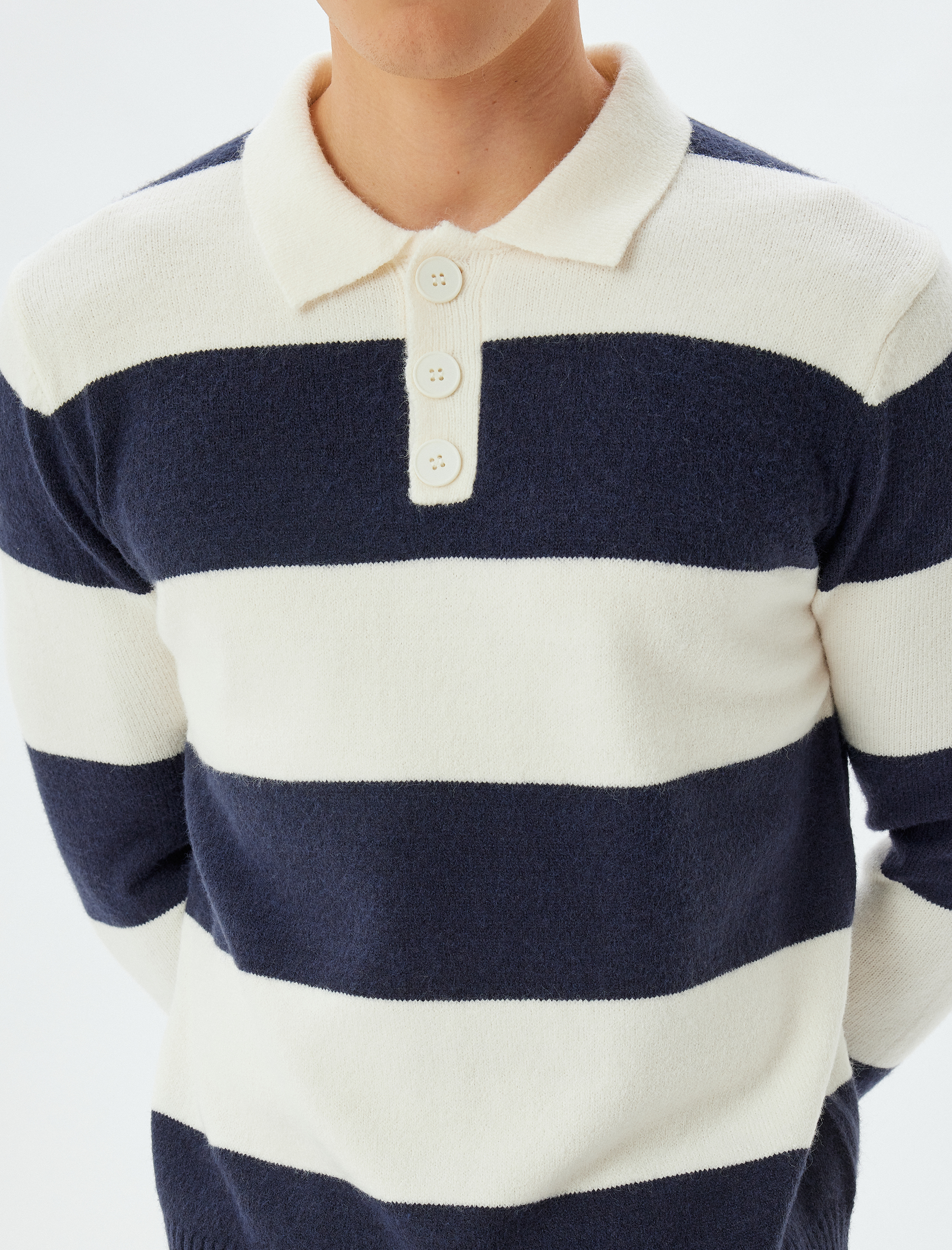   Triko Kazak Polo Yaka Düğme Detaylı