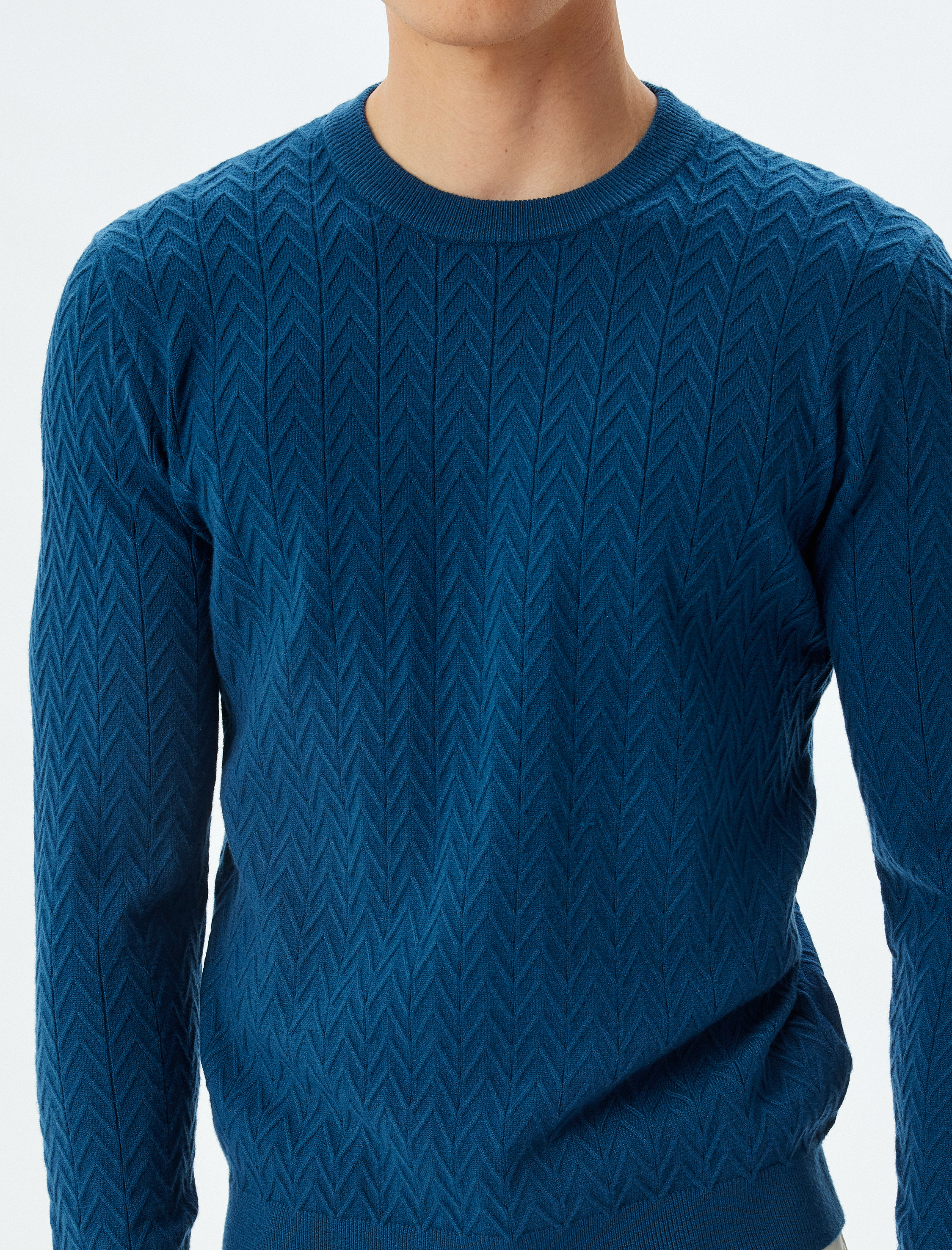   Kışlık Triko Kazak Basic Dokulu Viskon Karışımlı