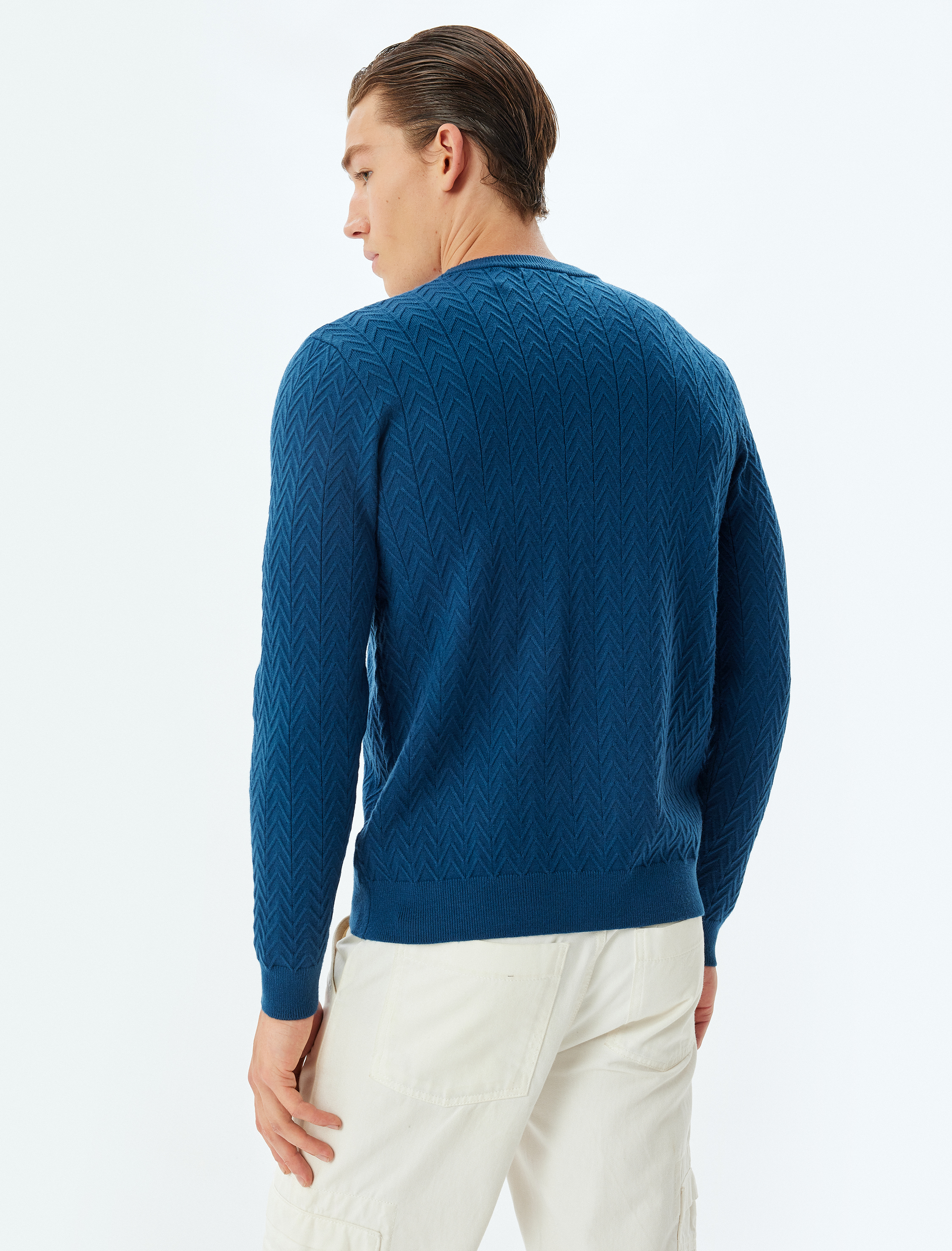   Kışlık Triko Kazak Basic Dokulu Viskon Karışımlı