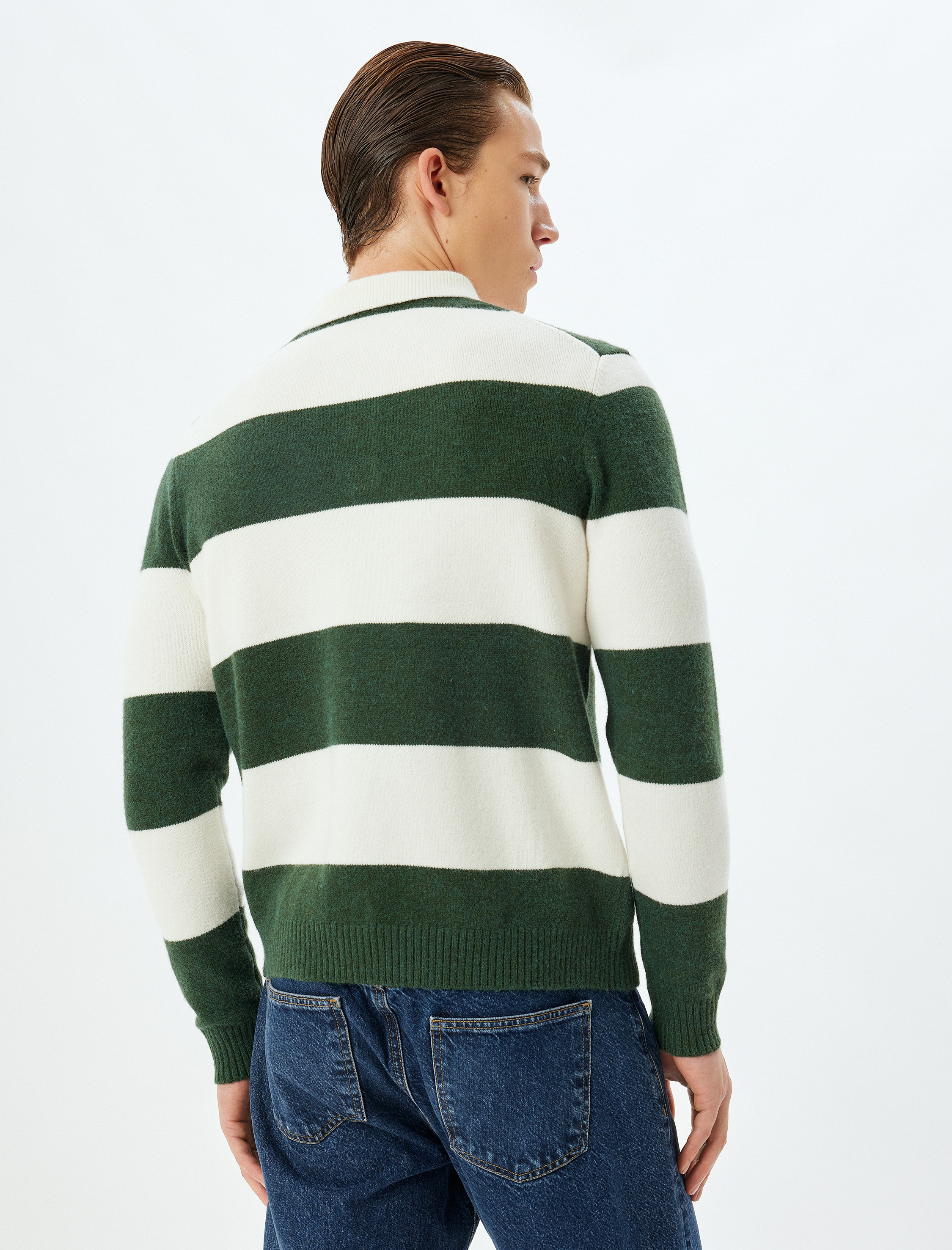   Triko Kazak Polo Yaka Düğme Detaylı