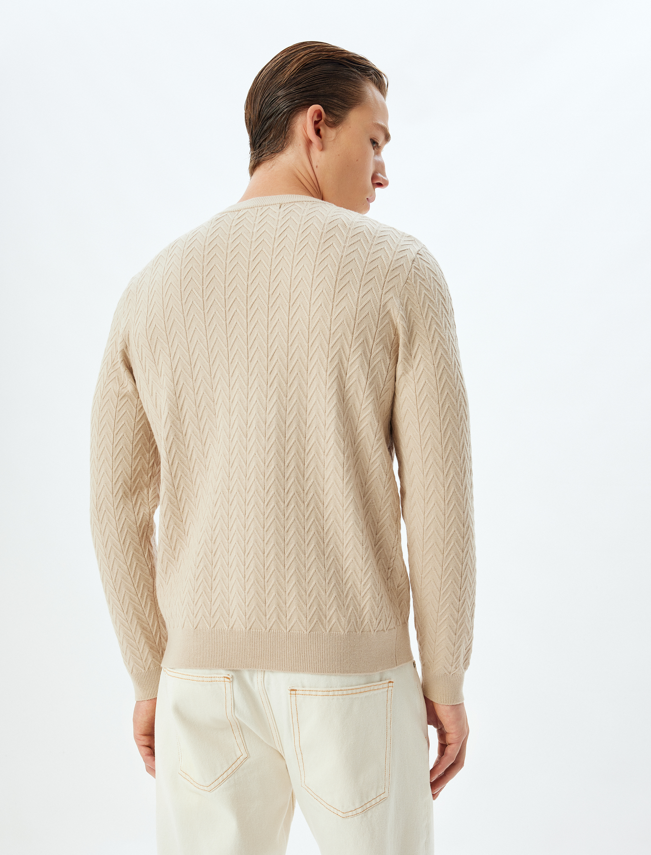   Kışlık Triko Kazak Basic Dokulu Viskon Karışımlı