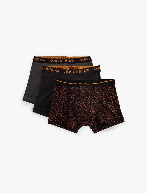 3'lü Boxer Seti Slogan Baskılı Pamuklu_0