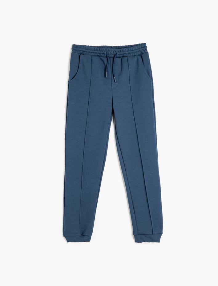 Erkek Çocuk Basic Jogger Eşofman Altı Beli Bağlamalı Şardonlu