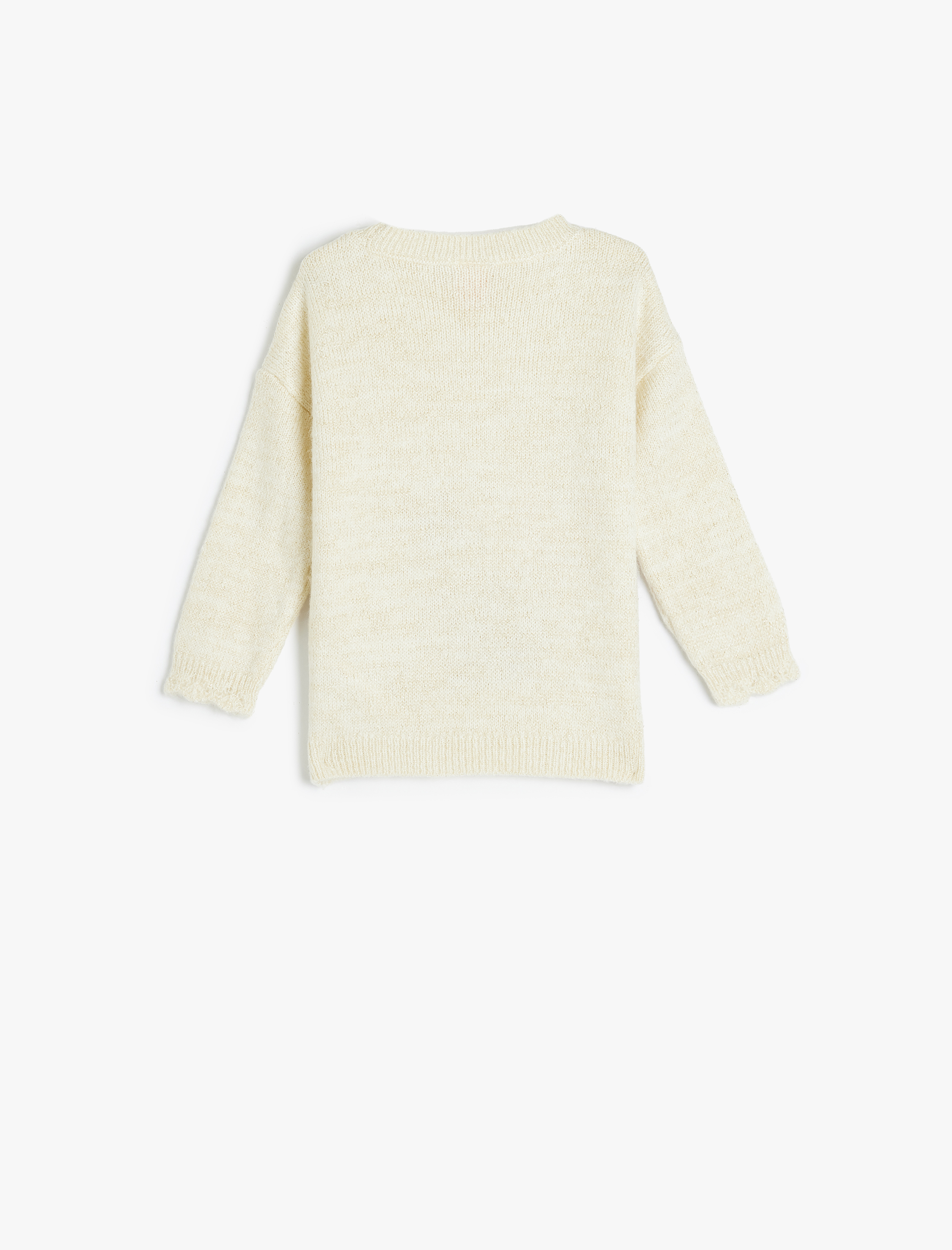  Kız Bebek Geyik İşlemeli Uzun Kollu Pullu Payetli Triko Kazak