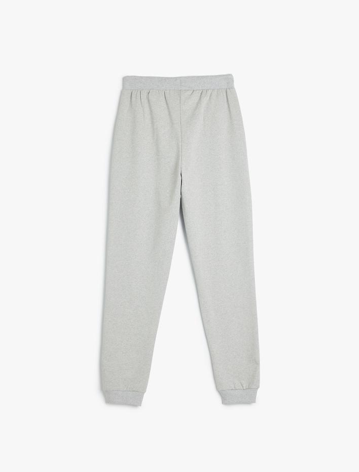 Erkek Çocuk Jogger Eşofman Altı Beli Bağlamalı Baskı Detaylı Cepli Şardonlu