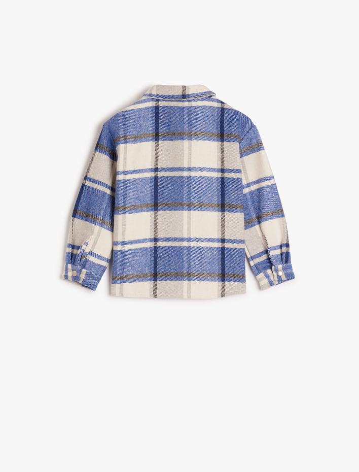 Erkek Bebek Oduncu Gömlek Uzun Kollu Yumuşak Dokulu Cep Detaylı