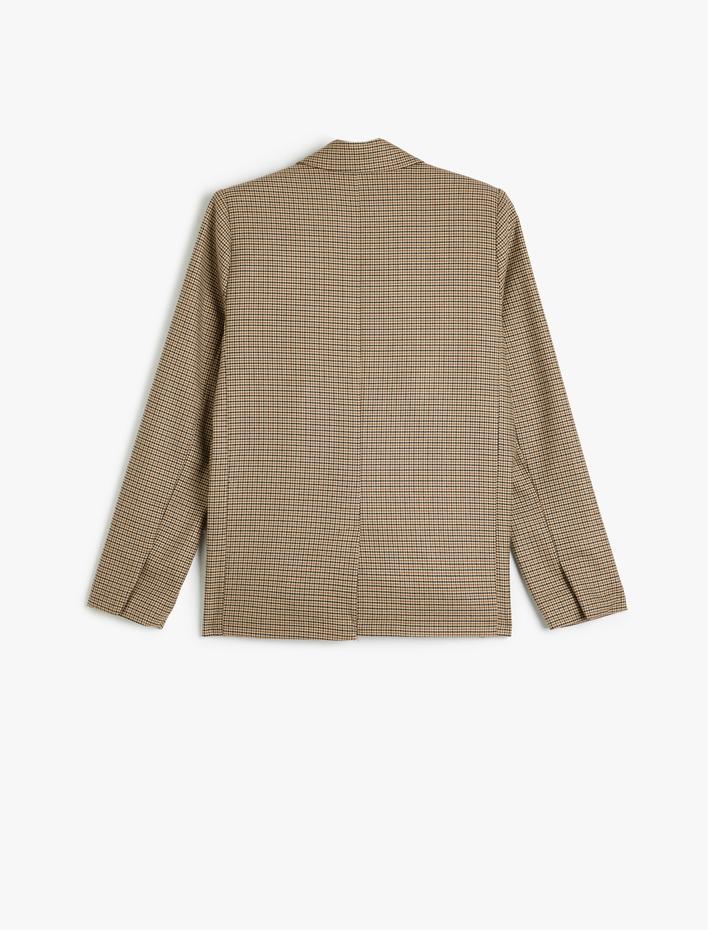 Kız Çocuk Blazer Ceket Klasik Yaka Cep Detaylı Uzun Kollu Düğmeli