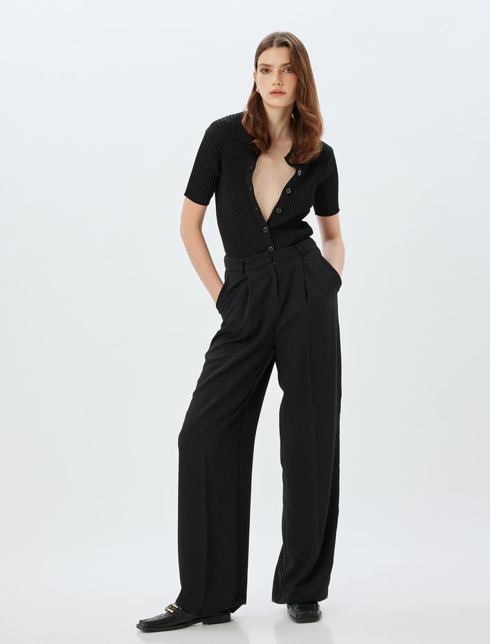  Polo Yaka Triko Yelek Kısa Kollu