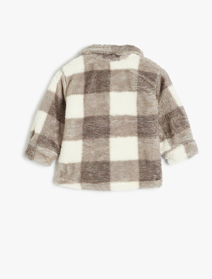 Erkek Bebek Polar Ceket Düğme Kapamalı Çift Cep Detaylı