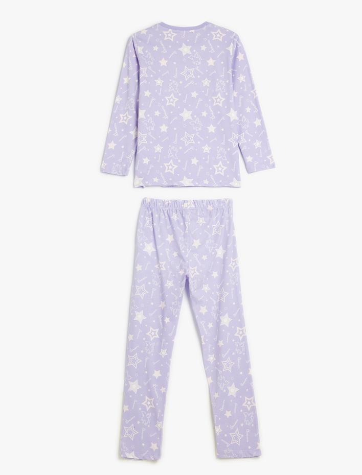 Kız Çocuk Pijama Takımı Yıldız Baskılı