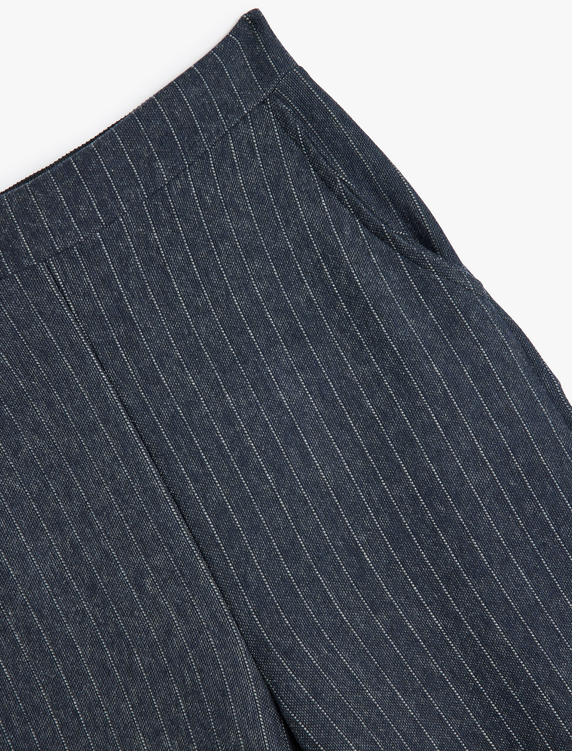 Kız Çocuk Beli Lastikli Cep Detaylı Çizgili Okul Pantolonu