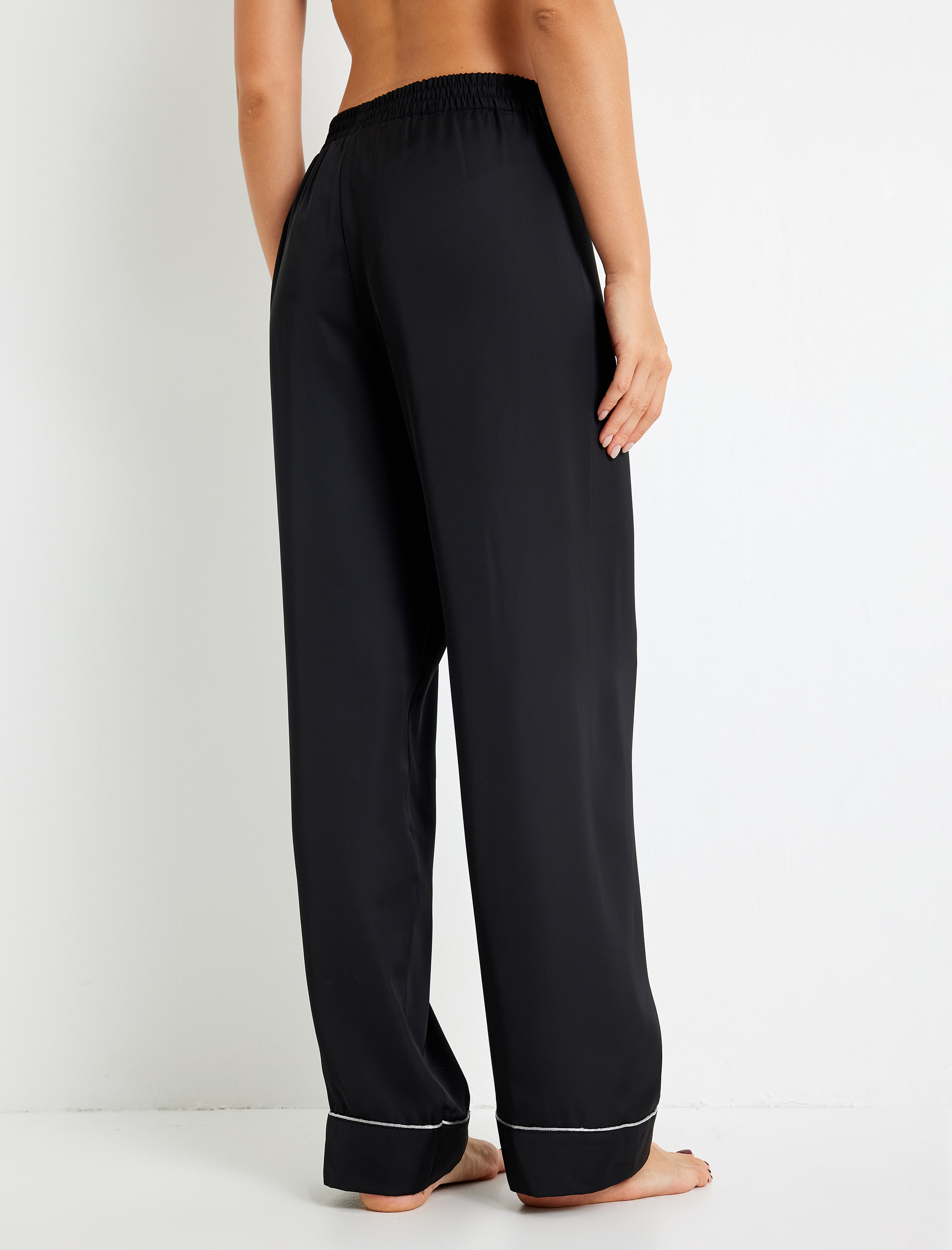   Pijama Altı Düz Paça Bol Kalıp Beli Lastikli