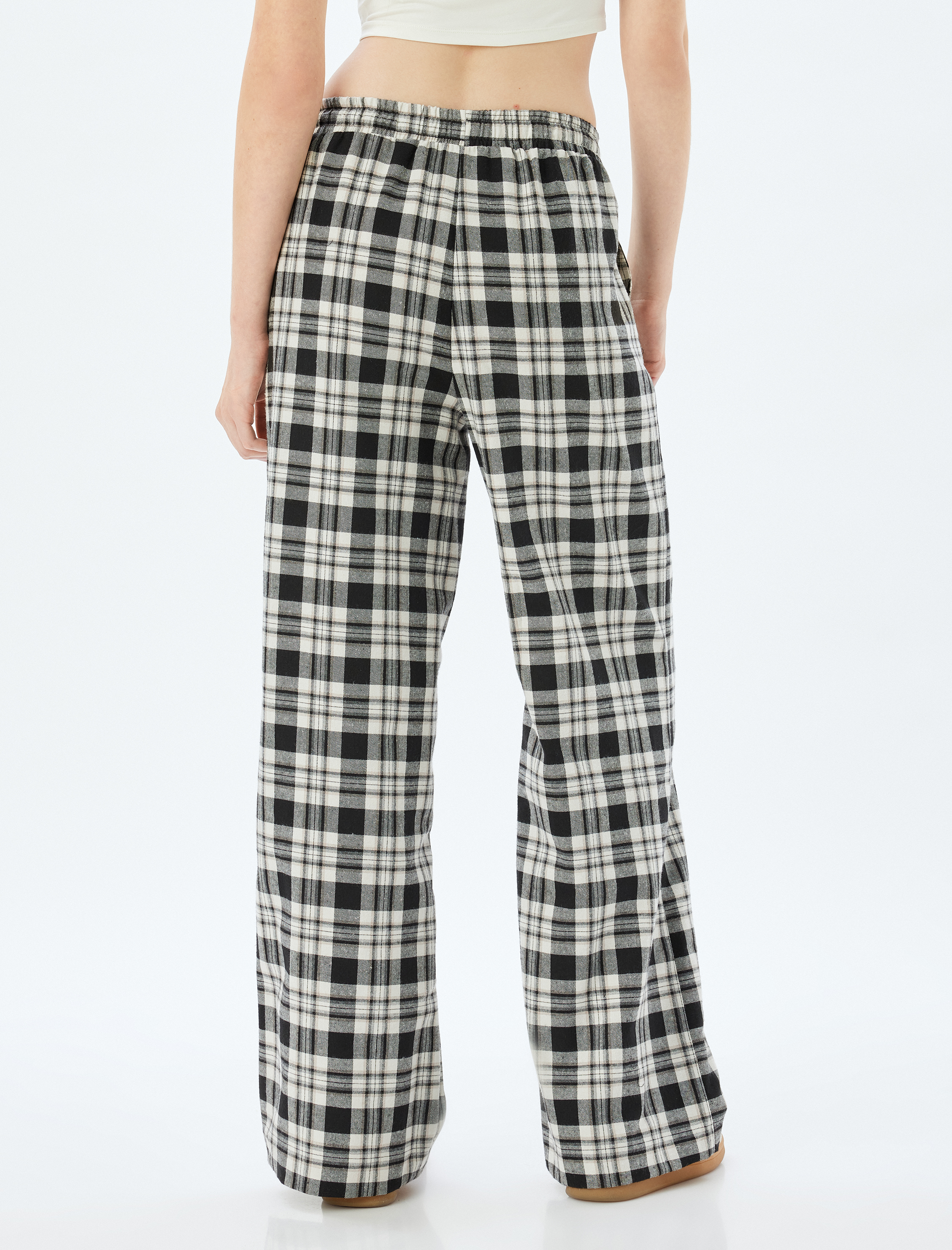   Rahat Kalıp Beli Bağlamalı Cepli Bol Paça Pijama Pantolon