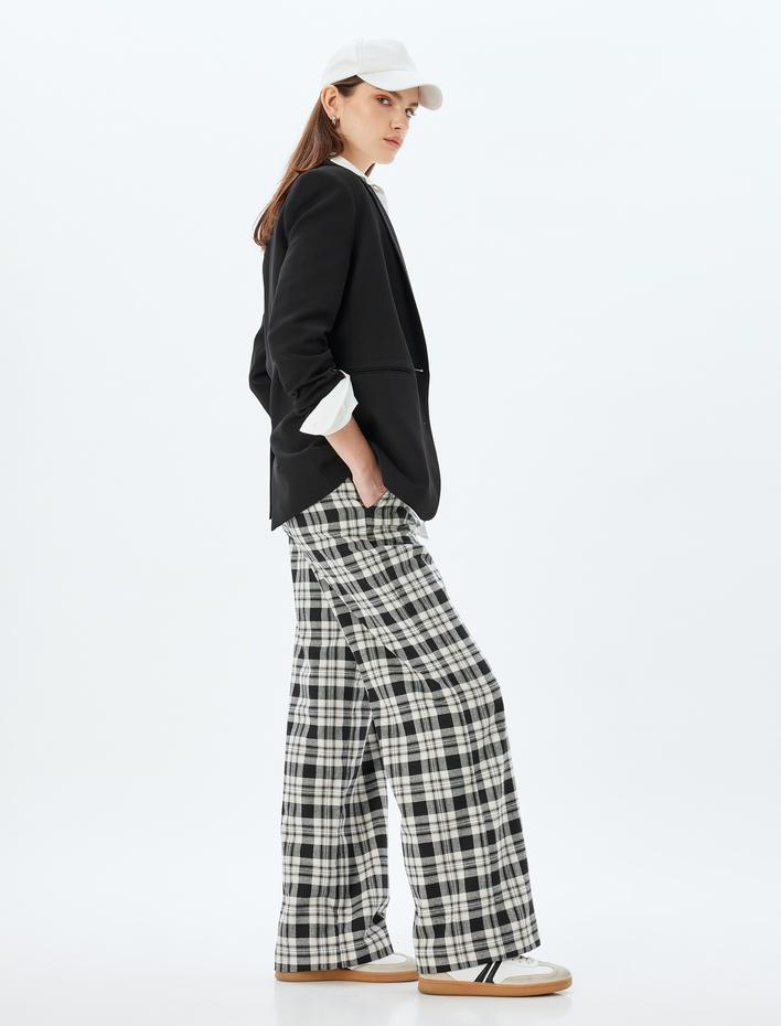  Rahat Kalıp Beli Bağlamalı Cepli Bol Paça Pijama Pantolon