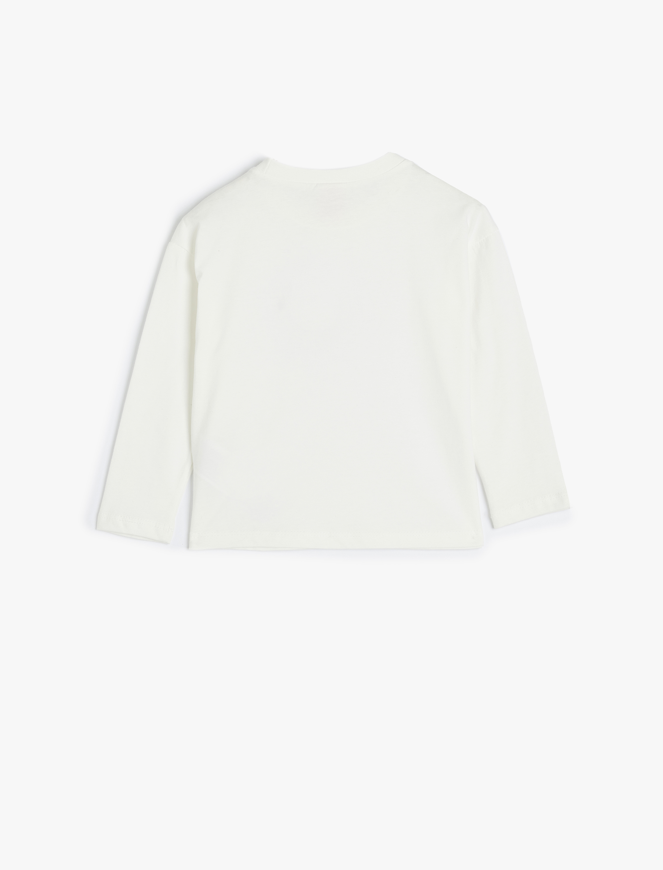  Kız Bebek Tişört Uzun Kollu Çiçek Baskılı Bisiklet Yaka Pamuklu