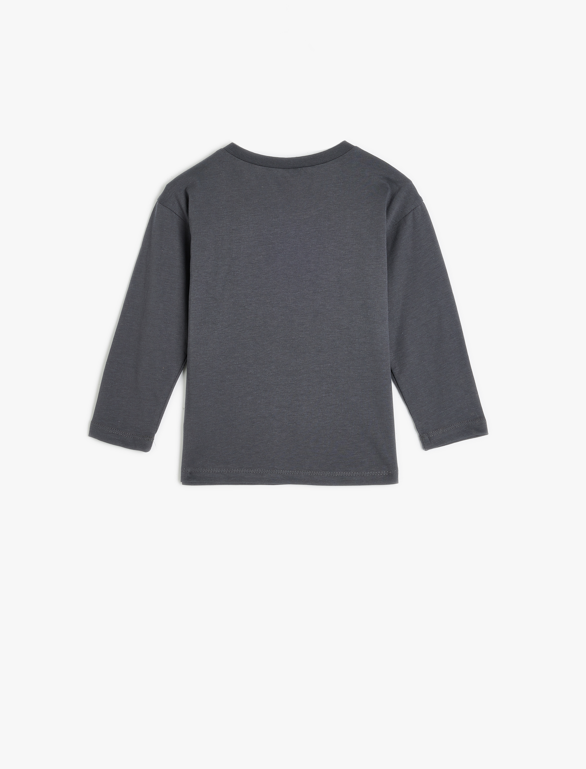  Kız Bebek Tişört Uzun Kollu Fiyonk Baskılı Bisiklet Yaka Pamuklu