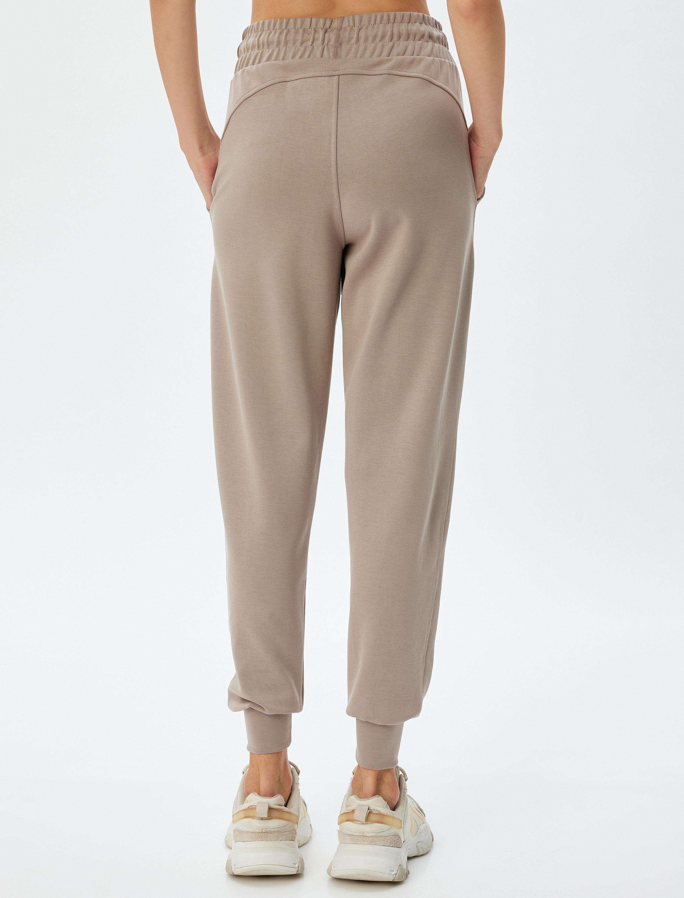   Jogger Eşofman Altı Yüksek Bel Bağcıklı Cepli Modal Kumaş