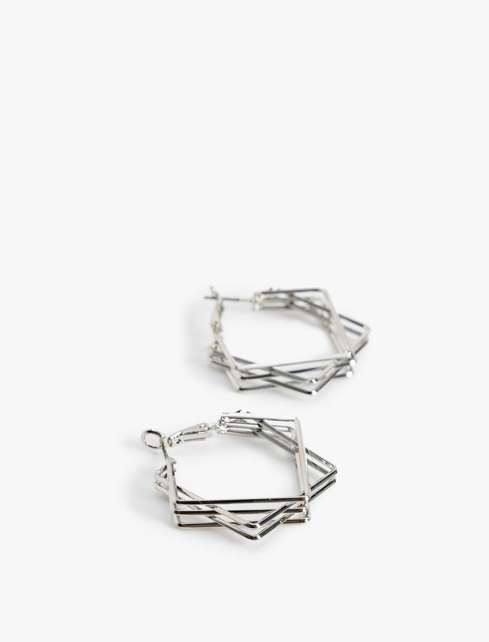 Kadın Geometrik Halka Küpe Çelik