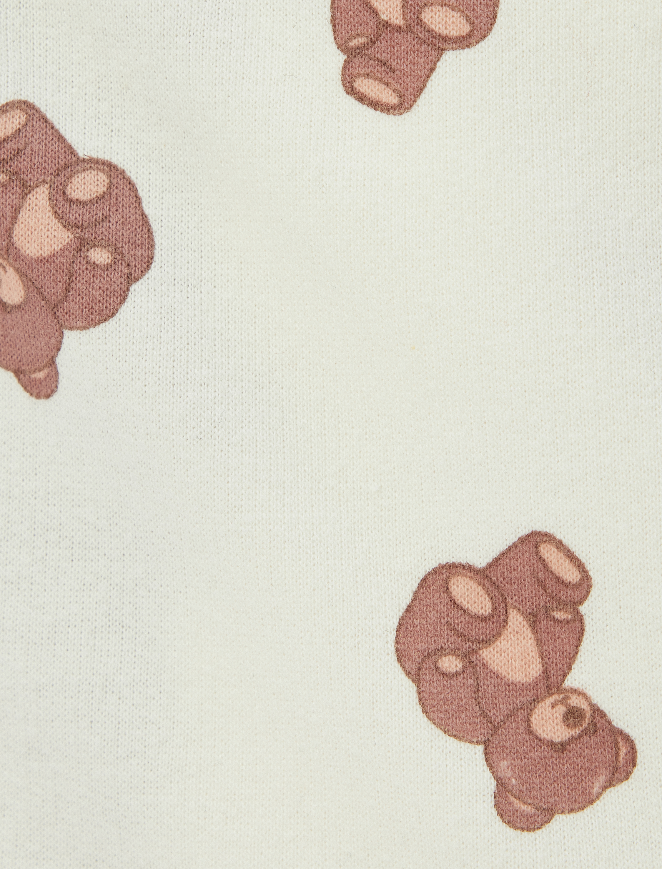   İki İplik Şardonlu Ayıcık Baskılı Pijama Altı Cepli Standart Bel Pamuklu