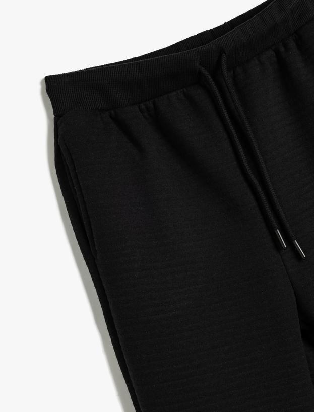 Basic Jogger Eşofman Altı Dokulu Beli Lastikli Cepli_2