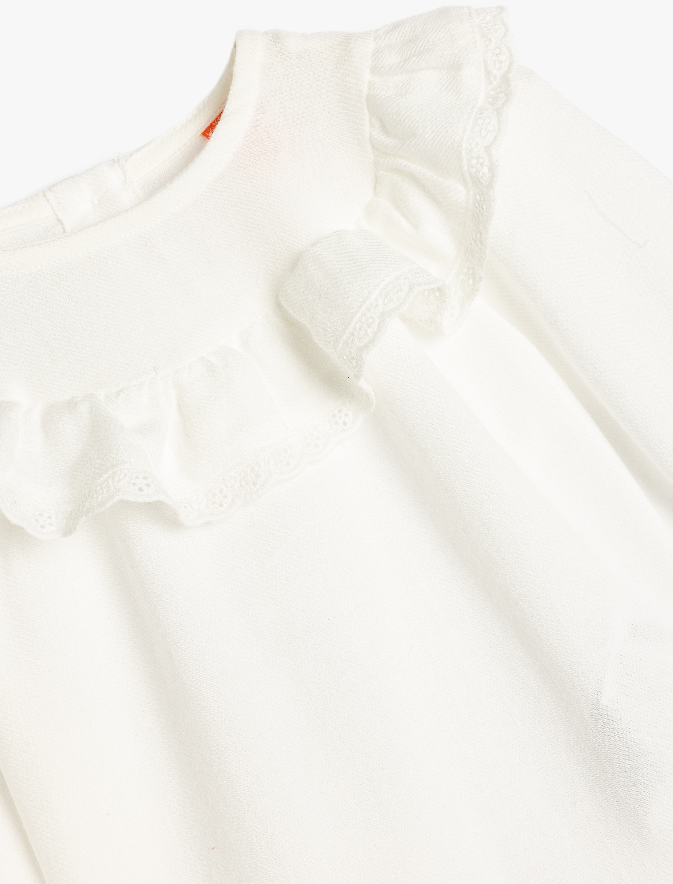  Kız Bebek Gömlek Uzun Kollu Fırfır Detaylı Lastik Kollu Viskon Kumaş