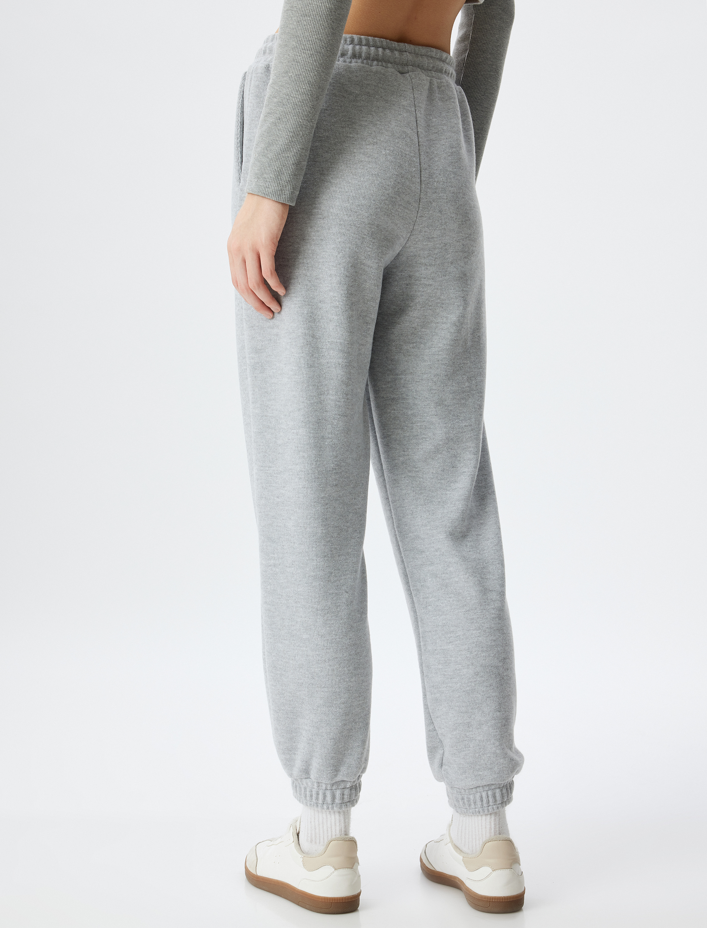   Beli Bağlamalı Cep Detaylı Nervürlü Jogger Pantolon