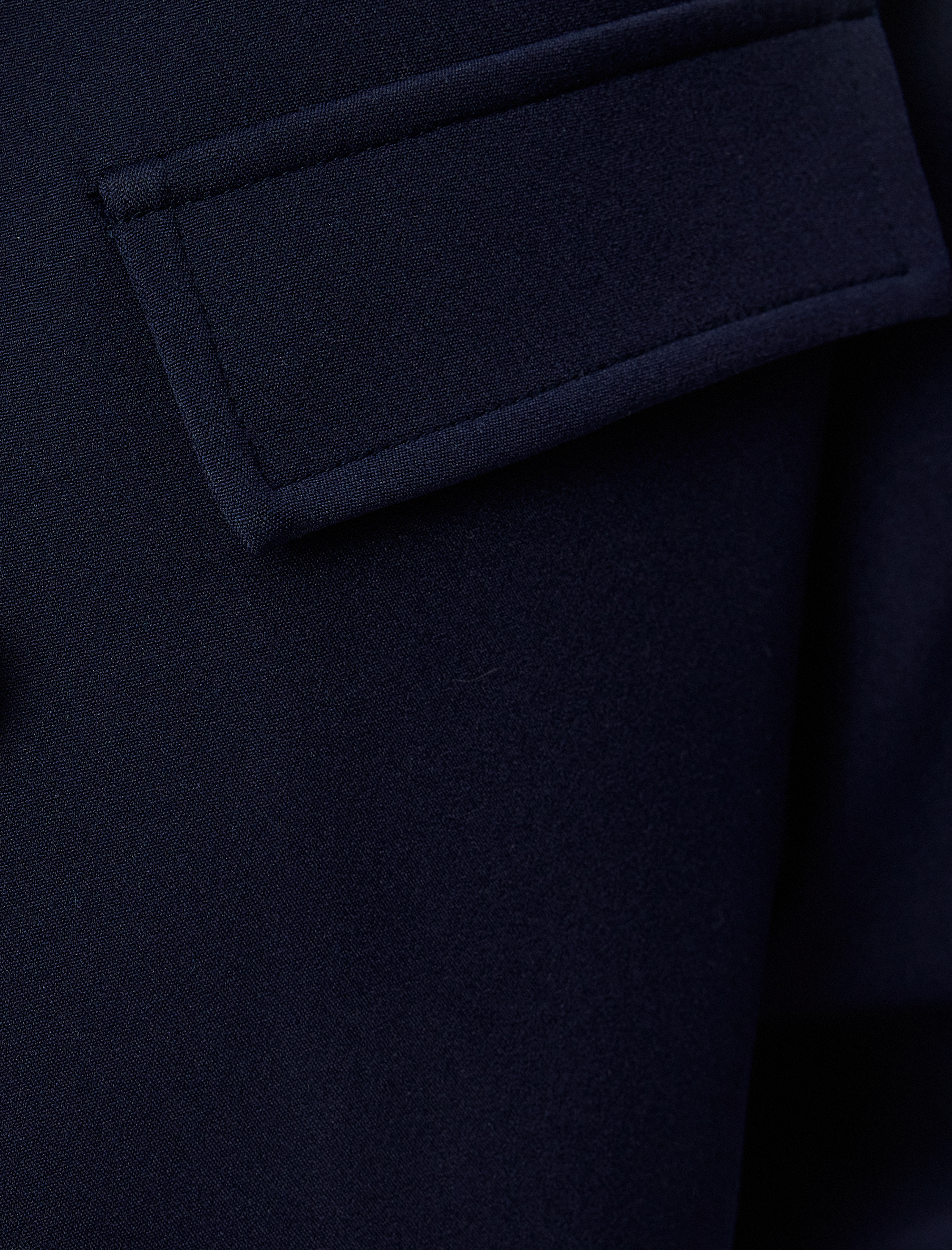 Crop Ceket Düğmeli Kapaklı Cep Detaylı