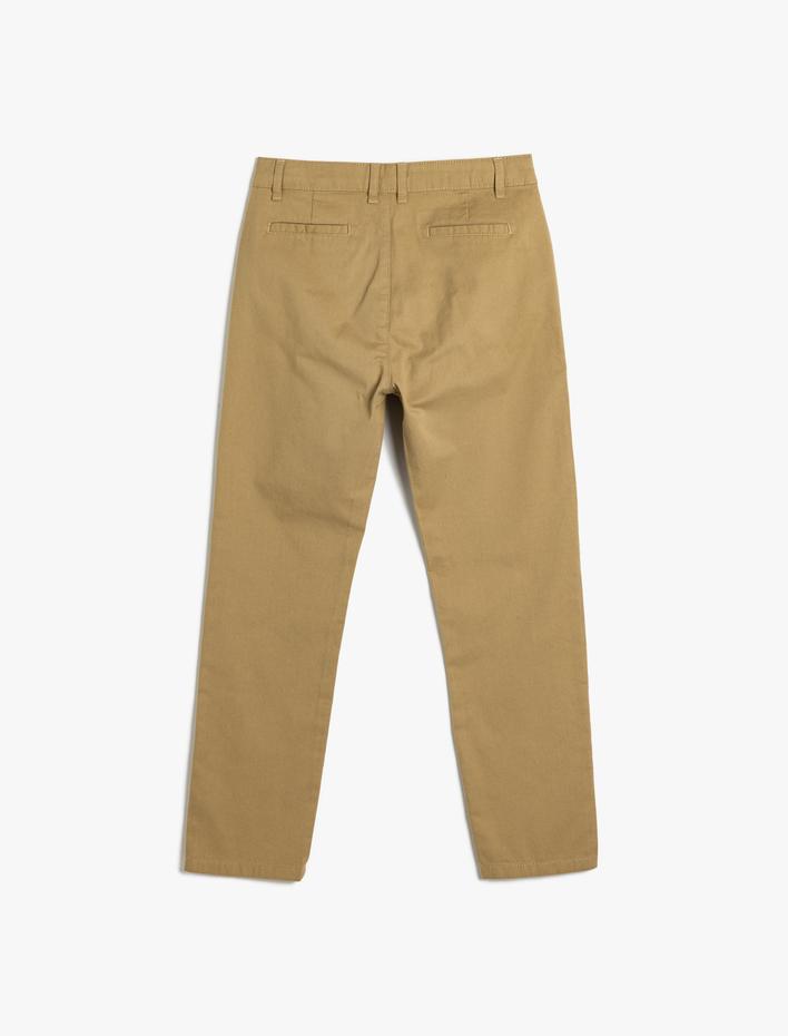 Erkek Çocuk Chino Pantolon Cepli Pamuklu