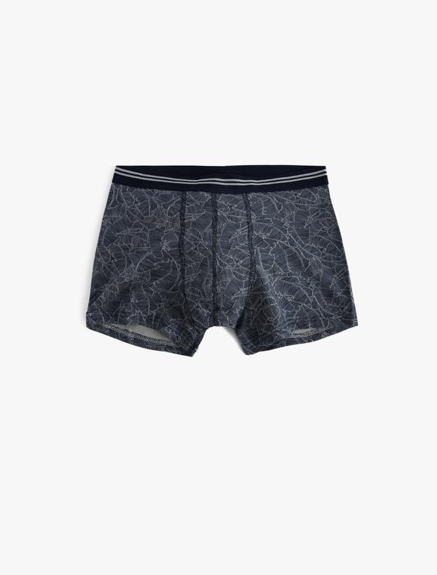 3'lü Boxer Seti Yaprak Baskılı Rahat Kesim Pamuklu_3